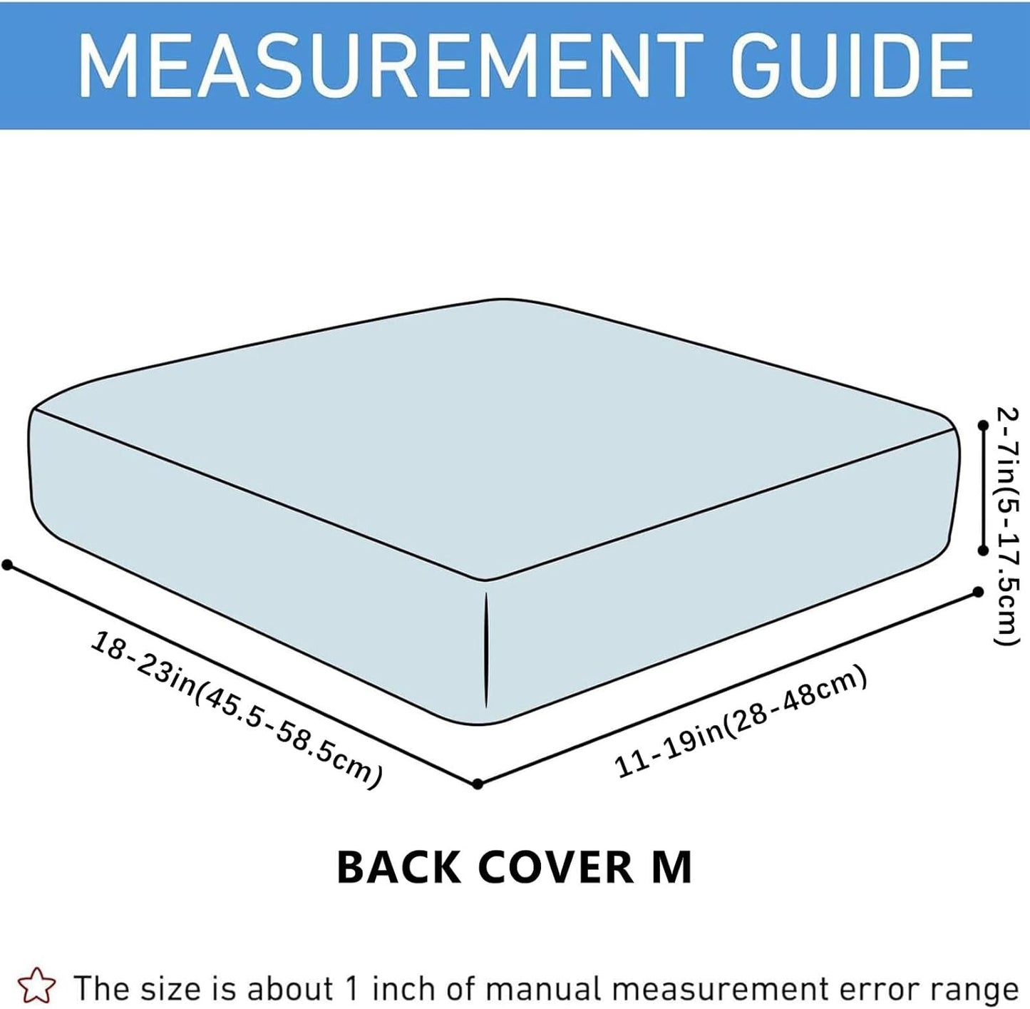 hyha Waterproof Couch Cushion Covers for Pets, Non Slip Sofa Seat Cover for Dogs Washable, Soft Thick Stretch Jacquard Fabric, Sofa Slipcovers with Elastic Bottom (1 Piece for Backrest M, Black)