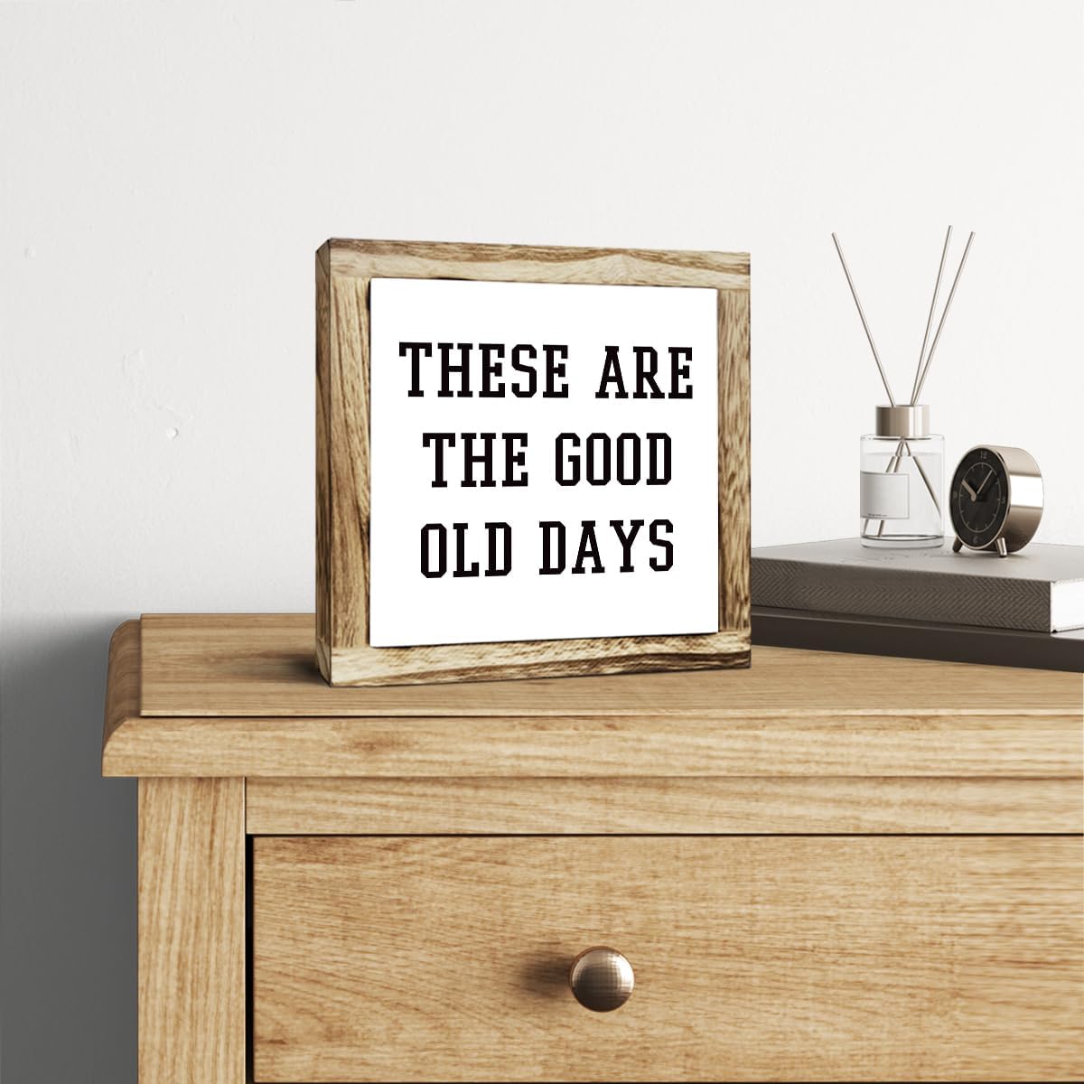 Inspirational Decor, Rustic Wood Sign, These are the Good Old Days Signs, Wooden Plaques Signs Table Decoration, Living Room Family Decor, Home Decorate for Shelf, Office Decorate