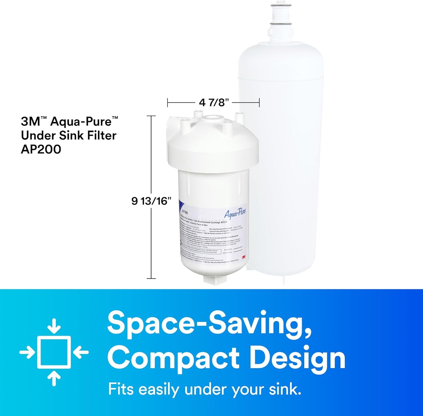3M Aqua-Pure Under Sink Water Filter System AP200, Full Flow