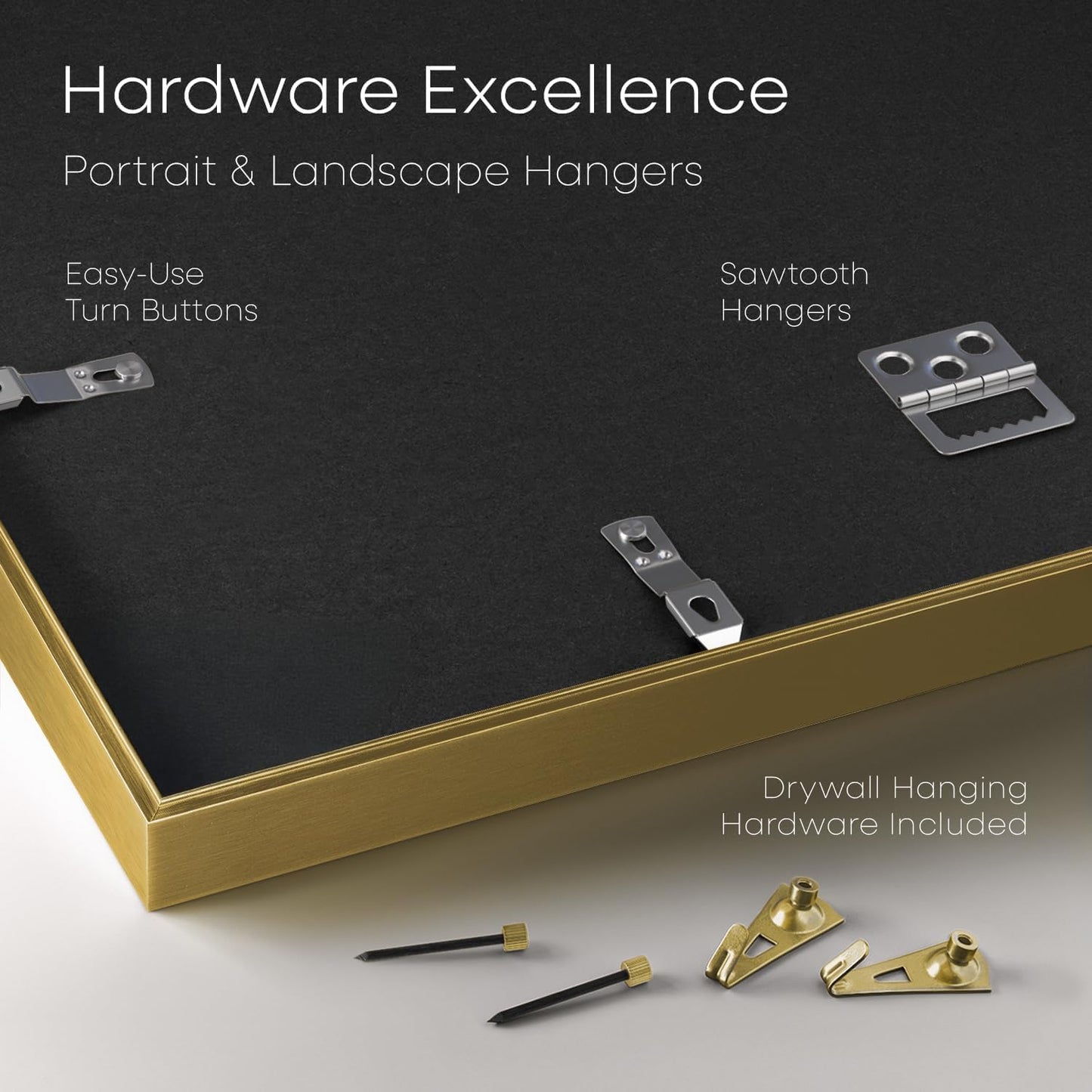 Homeforia 8x8 Picture Frame Gold, High End Metal 8 x 8 Square Photo Frames with Mat 6 by 6, 8x8 Poster Frame Matted to 6x6 inches Print, 8by8 Wall or Tabletop Frame, Tempered Glass, Wall Kit, Set of 1