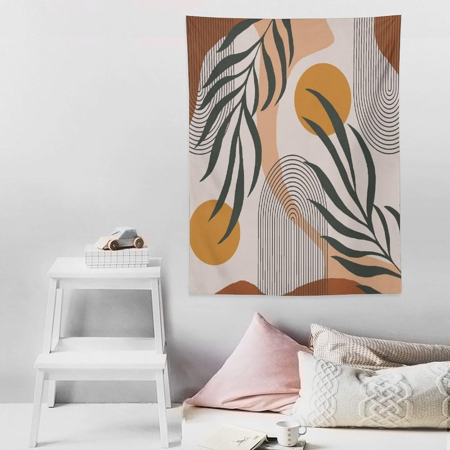 ICMOLYYENLO Boho Plant Aesthetic Tapestry, Abstract Medieval Arch Sun Home Aesthetic Wall Hanging For Bedroom Living Room Dormitory Tapestry 60x80 Inches