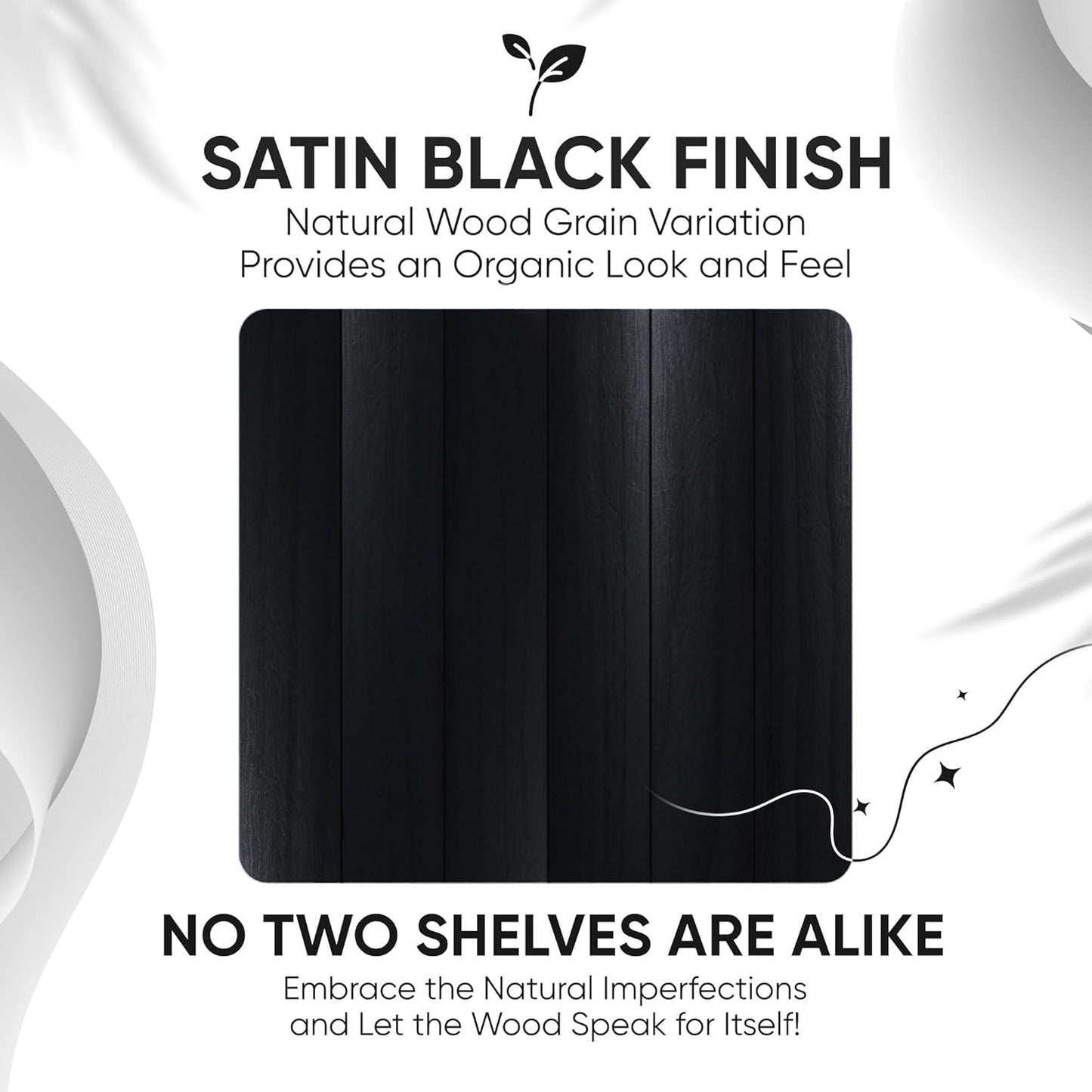 Homeforia 16 inch Black Floating Shelves, High End Solid Real Wood 16inch Bathroom Floating Shelves for Wall Mounted, 16in Wooden Small Floating Shelf, Heavy Duty Bracket, 16 X 6.5 X 1.75 in, Set of 3