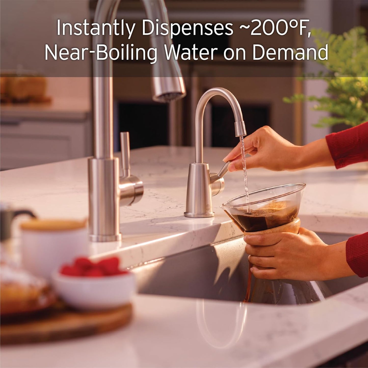 InSinkErator HOT250 Instant Hot Water Dispenser System, Single-Handle Faucet & F-2000S Premium Under Sink Water Filtration System for Instant Hot and Cold Water Dispenser System
