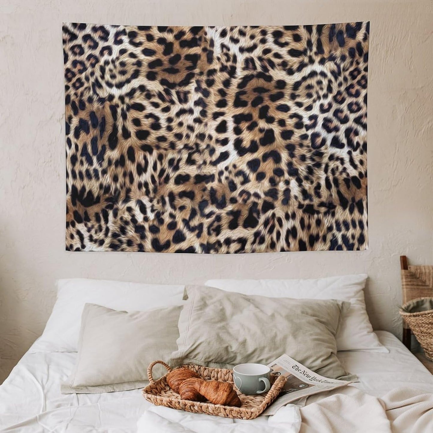 HZOHNAGO Leopard Print Tapestry Nature Wildlife Vintage Cheetah Fur Spot Animal Skin Wild Animals Spots Printed Wall Tapestry Painting Wall Hanging for Bedroom Living Room Dorm 40" W x 30" H