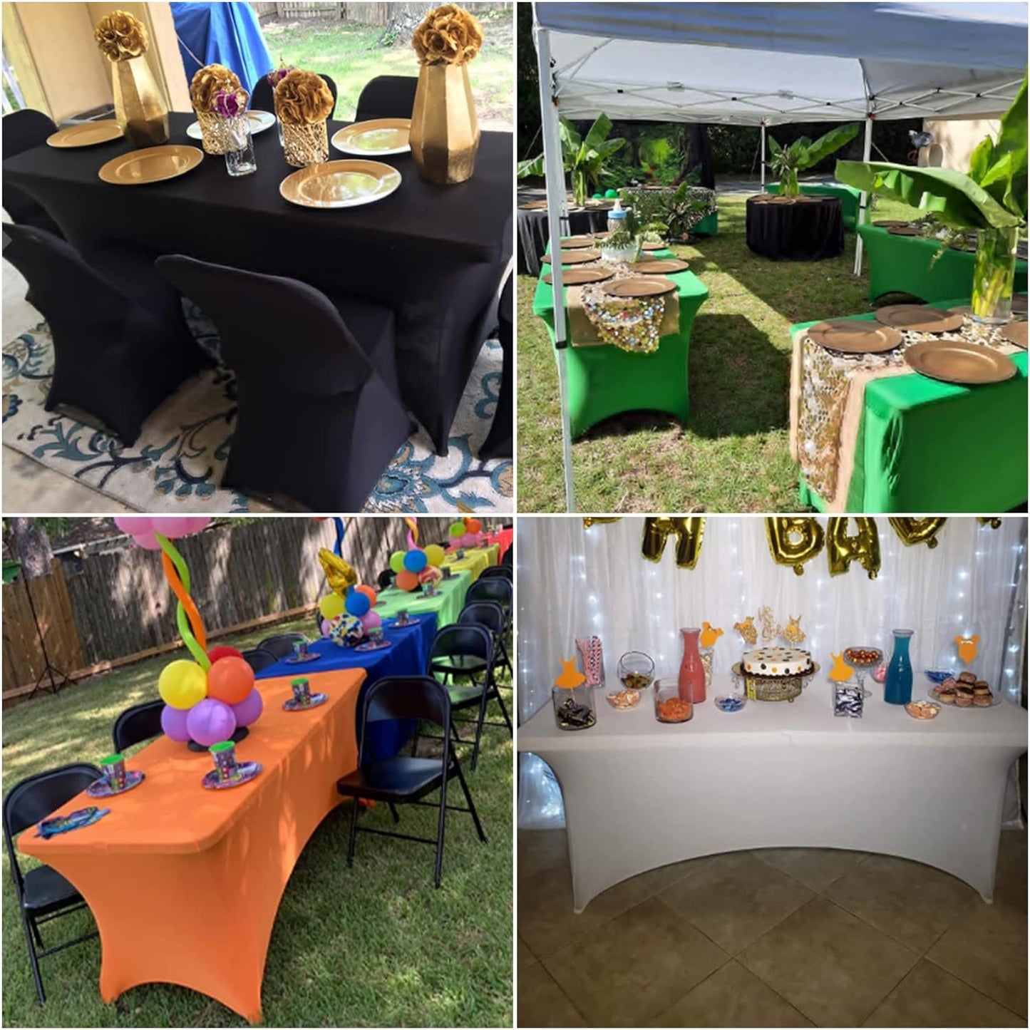 4Pack Spandex Waterproof Table Covers 4ft,Spandex 4ft Waterproof Table Cover for Party,Wedding, Banquet, and Events(Purple)