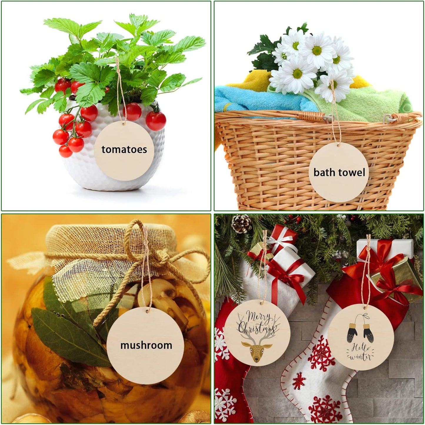 120 Pcs 3 Inch Unfinished Rounds Wooden Circles with Holes Wooden Tags Round Wood Discs Cutouts for Crafts Natural Blank Wood Circle Ornaments Hanging Tags for DIY Crafts, Painting, Christmas Decor