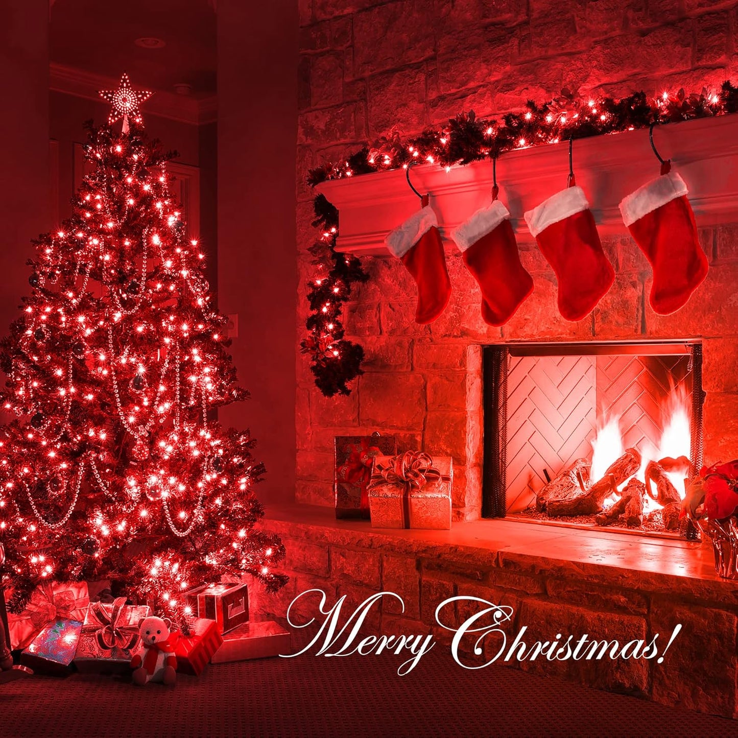 50-Count Red Valentine's Day Lights with Green Wire Waterproof,Mini String Lights for Holiday Decorations, Christmas Tree, Party, Wedding, Xmas, Home, Indoor & Outdoor Use (13ft Long)