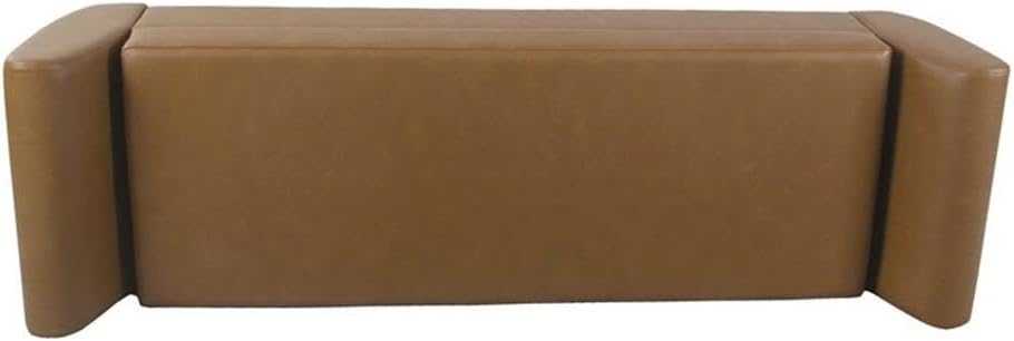 HomePop Modern Storage Bench with Wood Legs Home Décor|Bench with Storage for Living Room & Bedroom - Faux Leather Brown