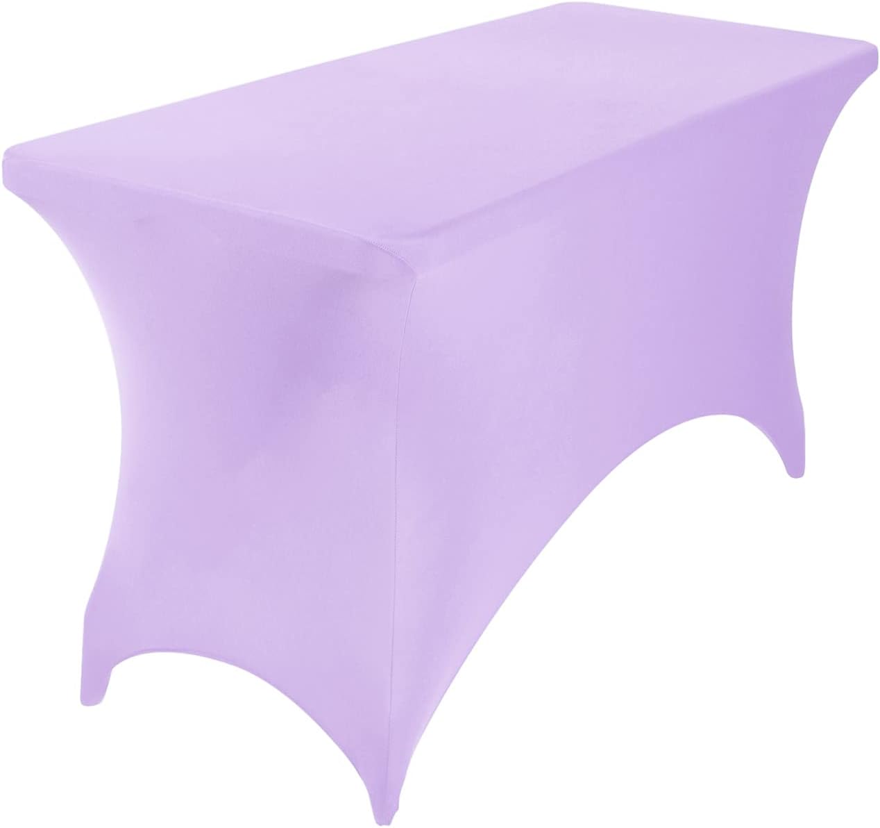 4Pack Spandex Waterproof Table Covers 4ft，Spandex 4ft Waterproof Table Cover for Party,Wedding, Banquet, and Events(Lavender)