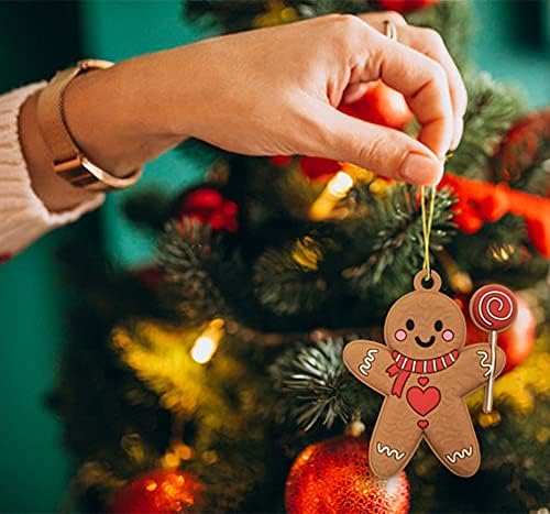 12pcs Christmas Gingerbread Man Ornaments for Christmas Tree Decorations Assorted Plastic Gingerbread Figurines Xmas Holiday Decorations 3 Inch Tall