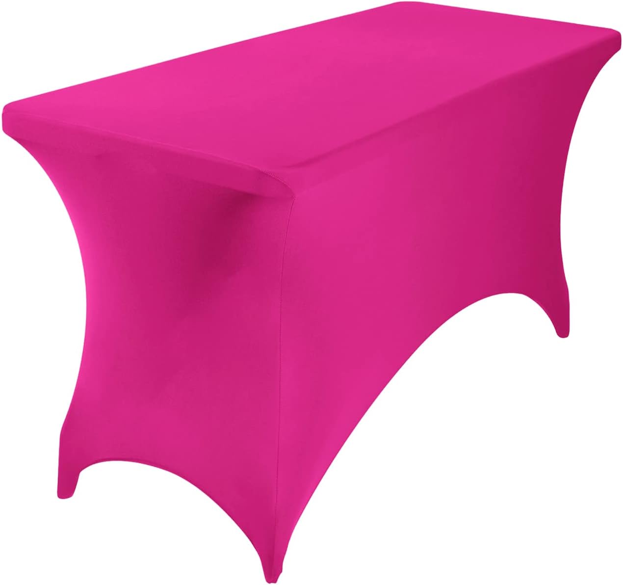 2Pack Spandex Waterproof Table Covers 4ft，Spandex 4ft Waterproof Table Cover for Party,Wedding, Banquet, and Events(Fuchsia)