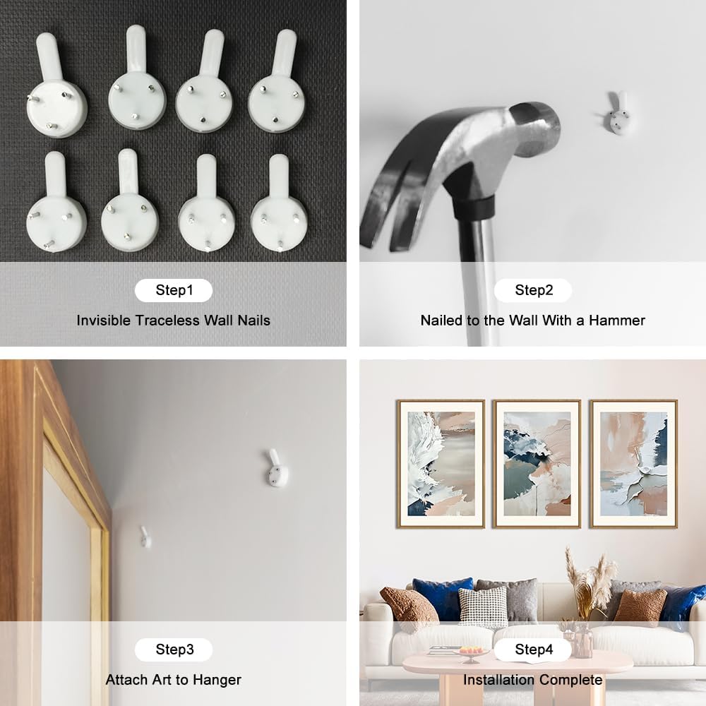 HPNIUB Large Modern Abstract Framed Canvas Wall Art Set, Minimalist Splash Ink Blue Pink Pastel Watercolor Wall Decor,Illustration Art Painting for Living Room,Bedroom,Office -24"x36"x3