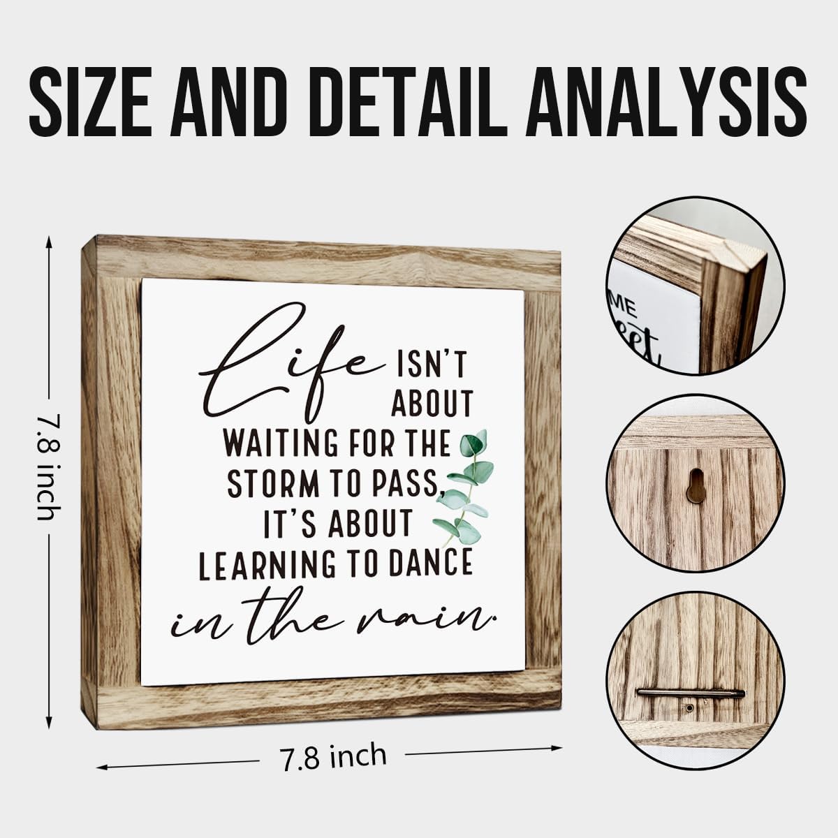 Inspirational Decor Sign, Wooden Plaques Sign Table Decor, Farmhouse Desk Signs, Rustic Home Decorate, Housewarming Decorate, Encouragement Gift, Life isn't About Waiting for the Storm to Pass Signs