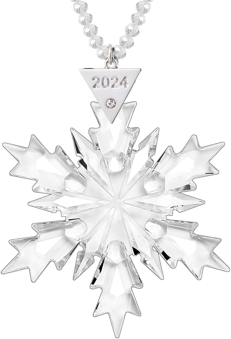 2024 Annual Christmas Ornaments Crystal Snowflake Star - Christmas Tree Ornaments Pendant Crystal Sun Catcher Home Hanging Decor (2024 New White)