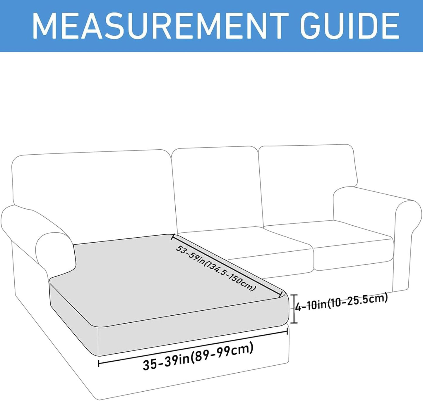 hyha Waterproof Couch Cushion Covers, Sectional Sofa Slipcovers Washable, L Shape Chaise Dog Couch Covers for Sectional Sofa, Universal Furniture Protector (1 Piece for Chaise, Deep Teal)