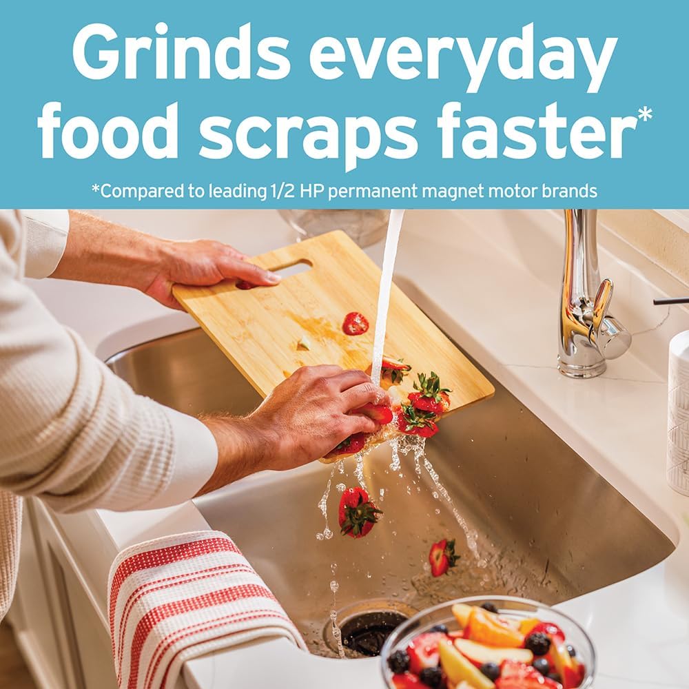 InSinkErator Essentials ES50 Kitchen Garbage Disposal with Power Cord, 1/2 HP Motor Continuous Feed Food Waste Disposer, ES50 W/C