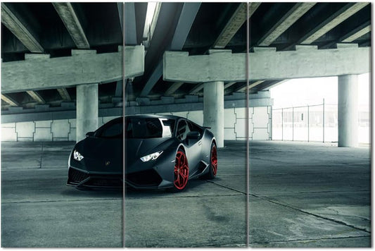 3 Piece Wall Art Wide Angle Shot of Sports Car Painting The Picture Print On Canvas Car Pictures for Home Decor Decoration Gift Piece Stretched by Wooden Frame,Ready to Hang - 40 x 20inch x 3 panels