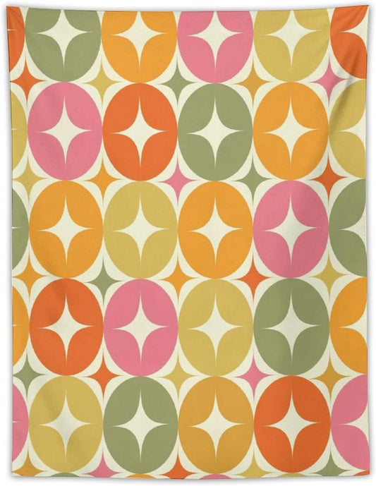 ICMOLYYENLO Abstract Cat Tapestry, Medieval Abstract Atomic Star Cat Vintage Home Wall Hanging Art Tapestry for Bedroom Living Room Dormitory 30x40 Inch