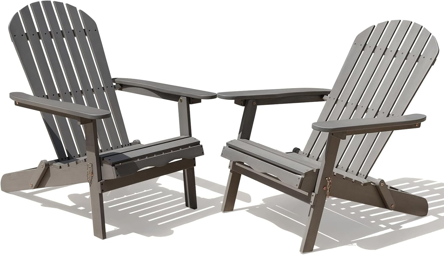Idzo Outdoor Adirondack Chair Set of 2, Pre-Assembled Backrest, Patio Furniture Set, Outdoor Furniture for Garden, Porch, Deck, Firepit