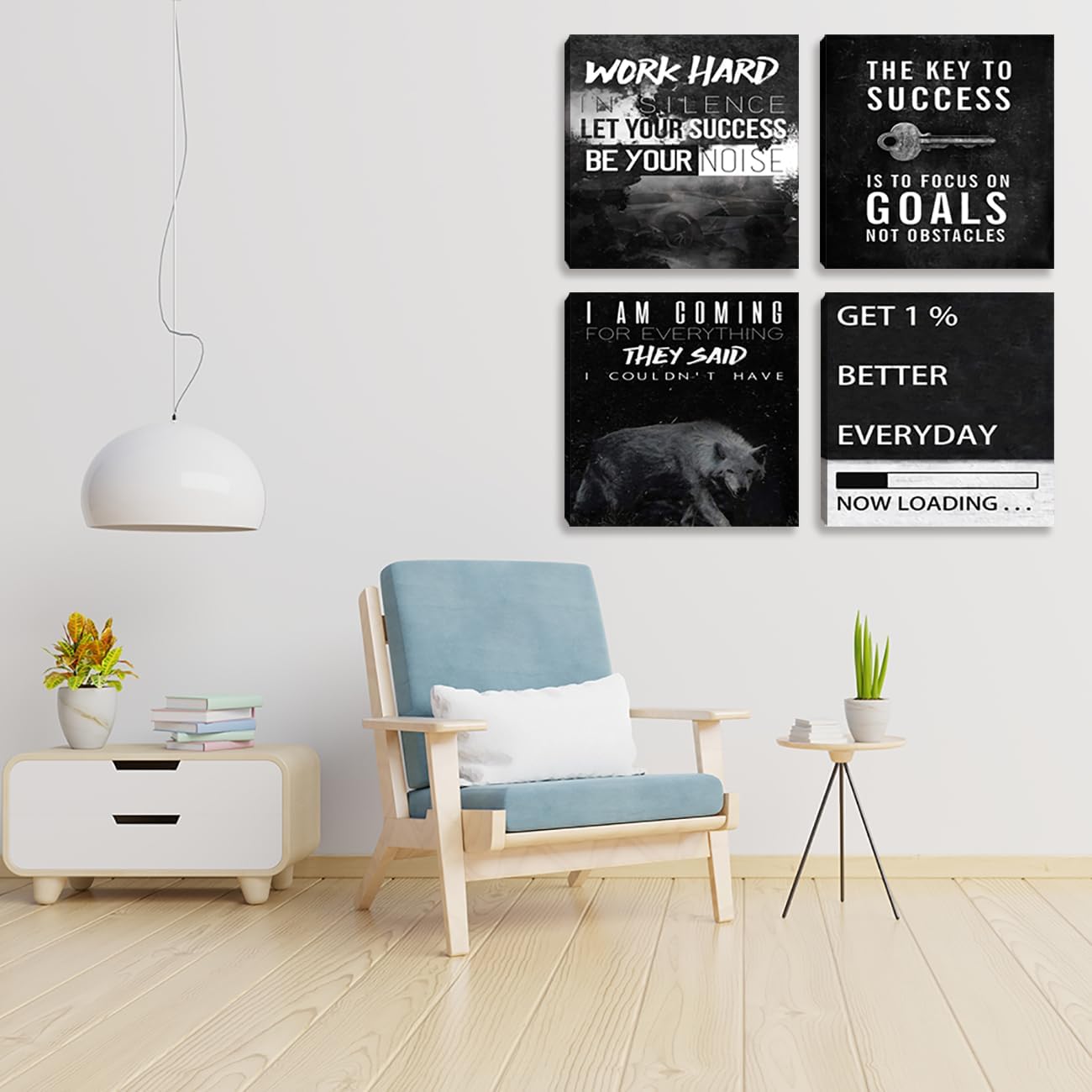 Inspirational Canvas Wall Art, Quotes Motivational Wall Decor Print Pictures for Office Wall Decor, Poster Framed Artwork for Women Men Home Bedroom Living Room Decor Decoration 16”X16”X4