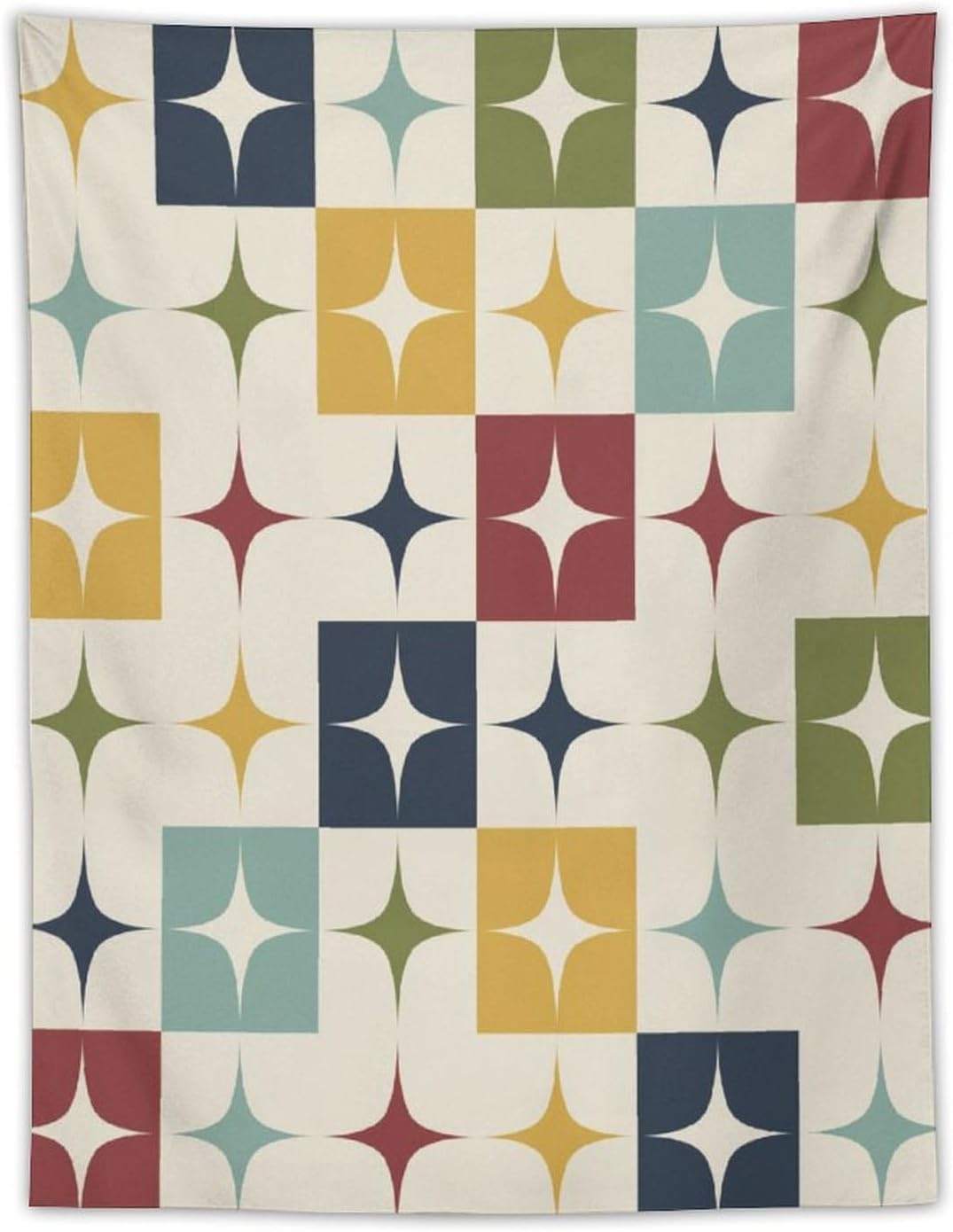 ICMOLYYENLO Boho Medieval Cat Tapestry, Abstract Atomic Starburst Geometric Aesthetic Art Wall Hanging For Bedroom Living Room Dormitory 60x60 Inches