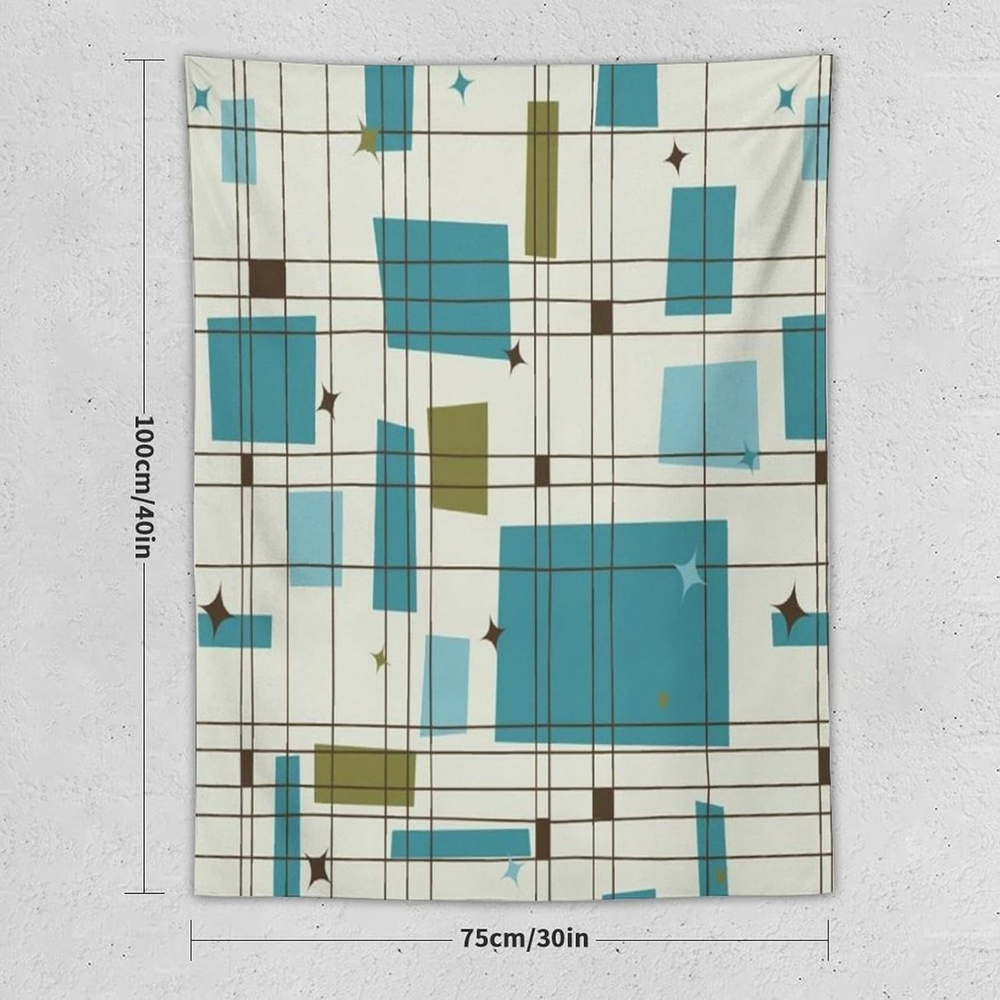 ICMOLYYENLO Boho Medieval Cat Tapestry, Abstract Atomic Starburst Geometric Aesthetic Art Wall Hanging For Bedroom Living Room Dormitory 40x60 Inches