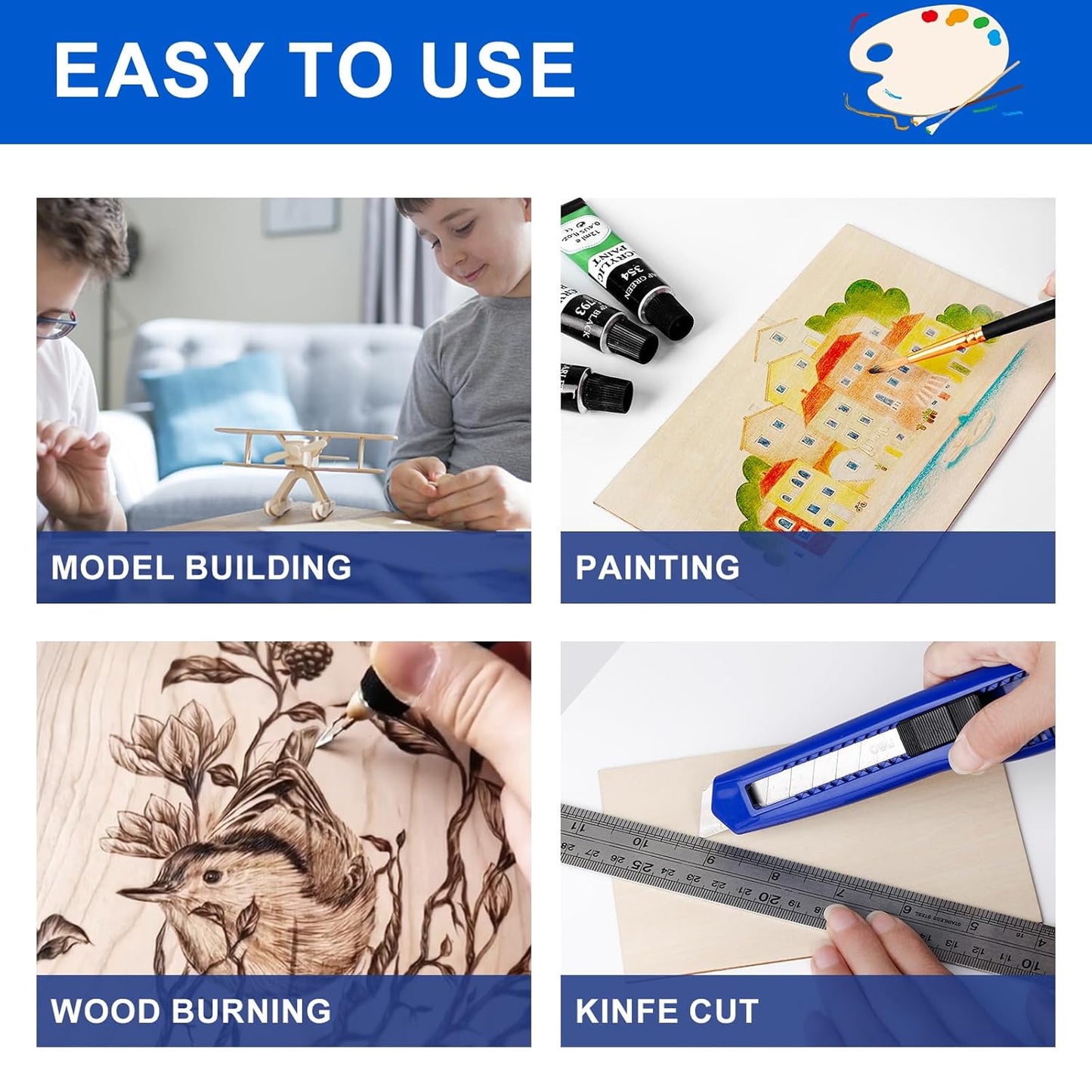 18 Pack 12x24x1/8 Inch Basswood Sheets, Large Size Basswood for Laser Cutting & Engraving, Plywood Wood Board Unfinished Wood Sheets for Crafts, DIY Architectural Models, Wood Burning and Painting.