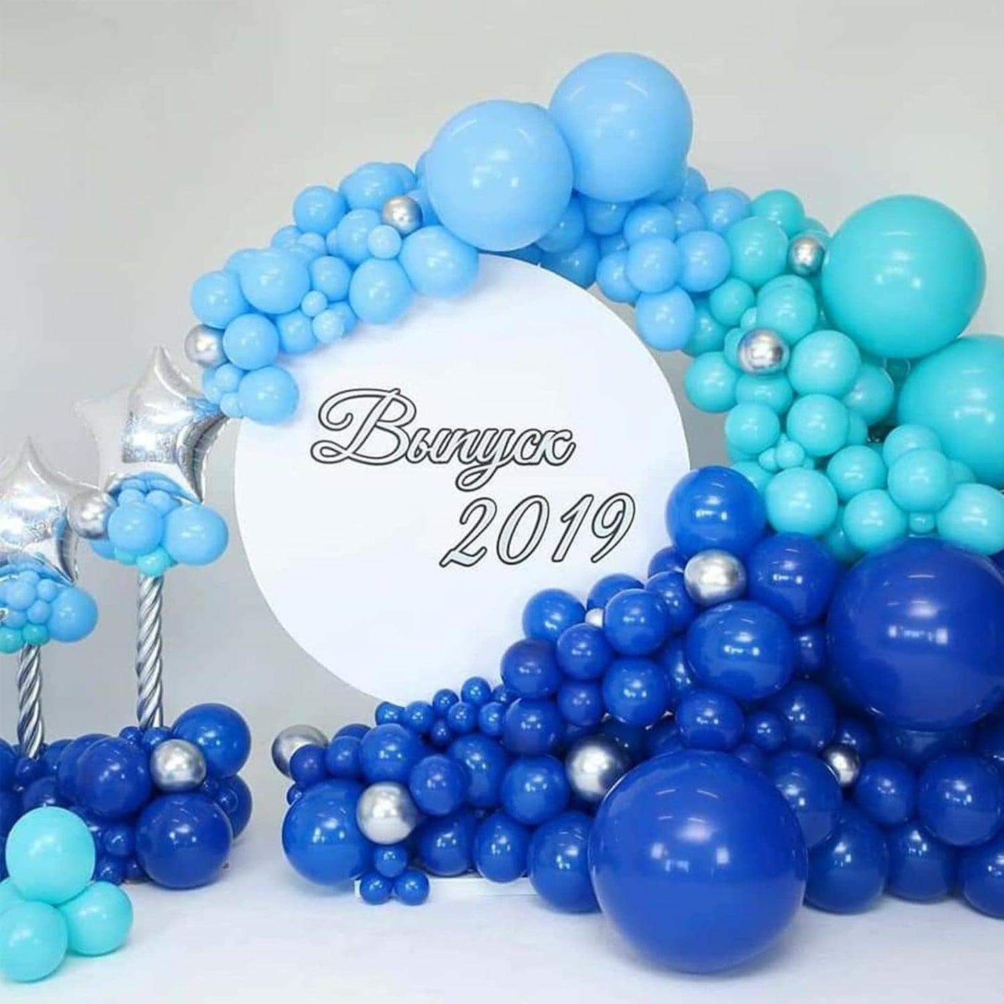 130pcs Royal Blue Balloons Different Sizes 18" 12" 10" 5" Party Latex Balloons for Birthday Graduation Baby Shower Anniversary Nautical Party Decorations