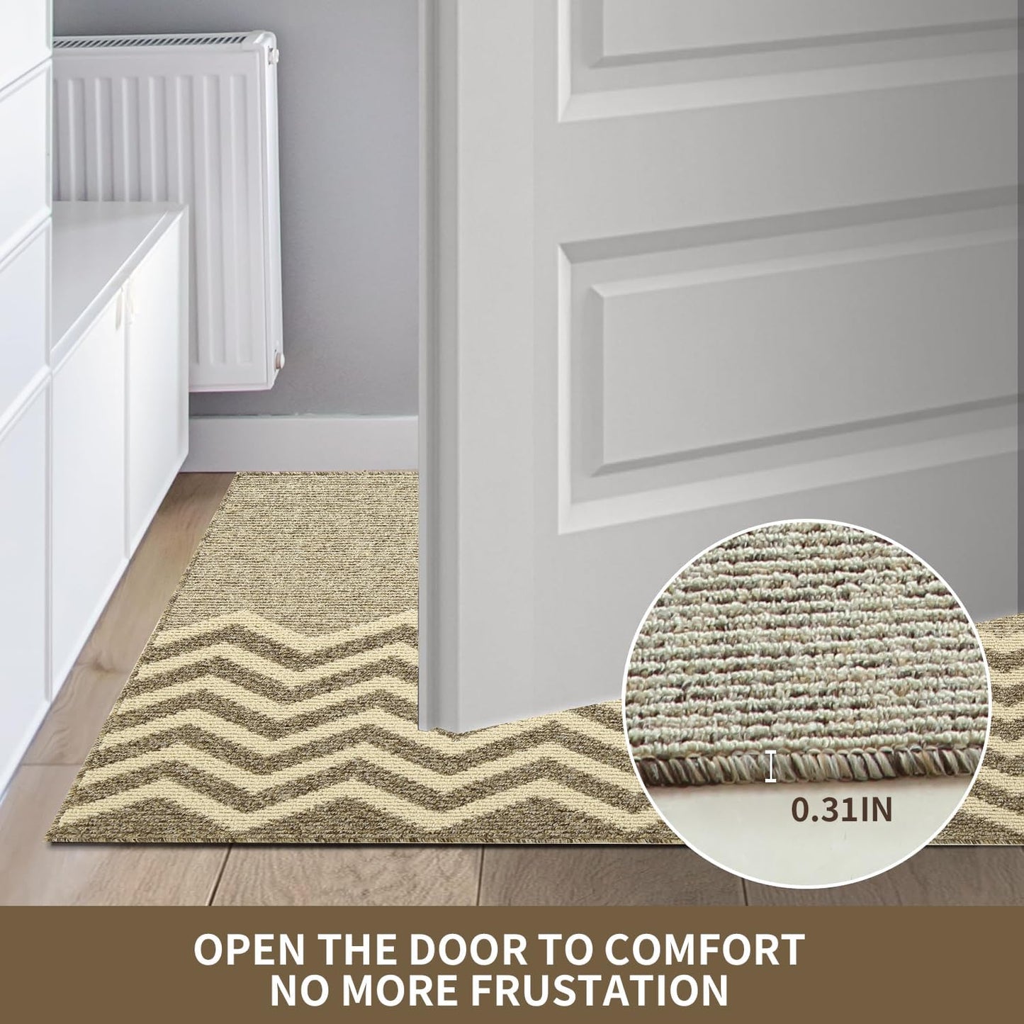 Indoor Doormat, Non-Slip Front Door Mats, Outdoor Welcome Mat Washable, Low Profile Indoor DoorMats for Entryway, Floor Inside Back Door Mats (23"x35")