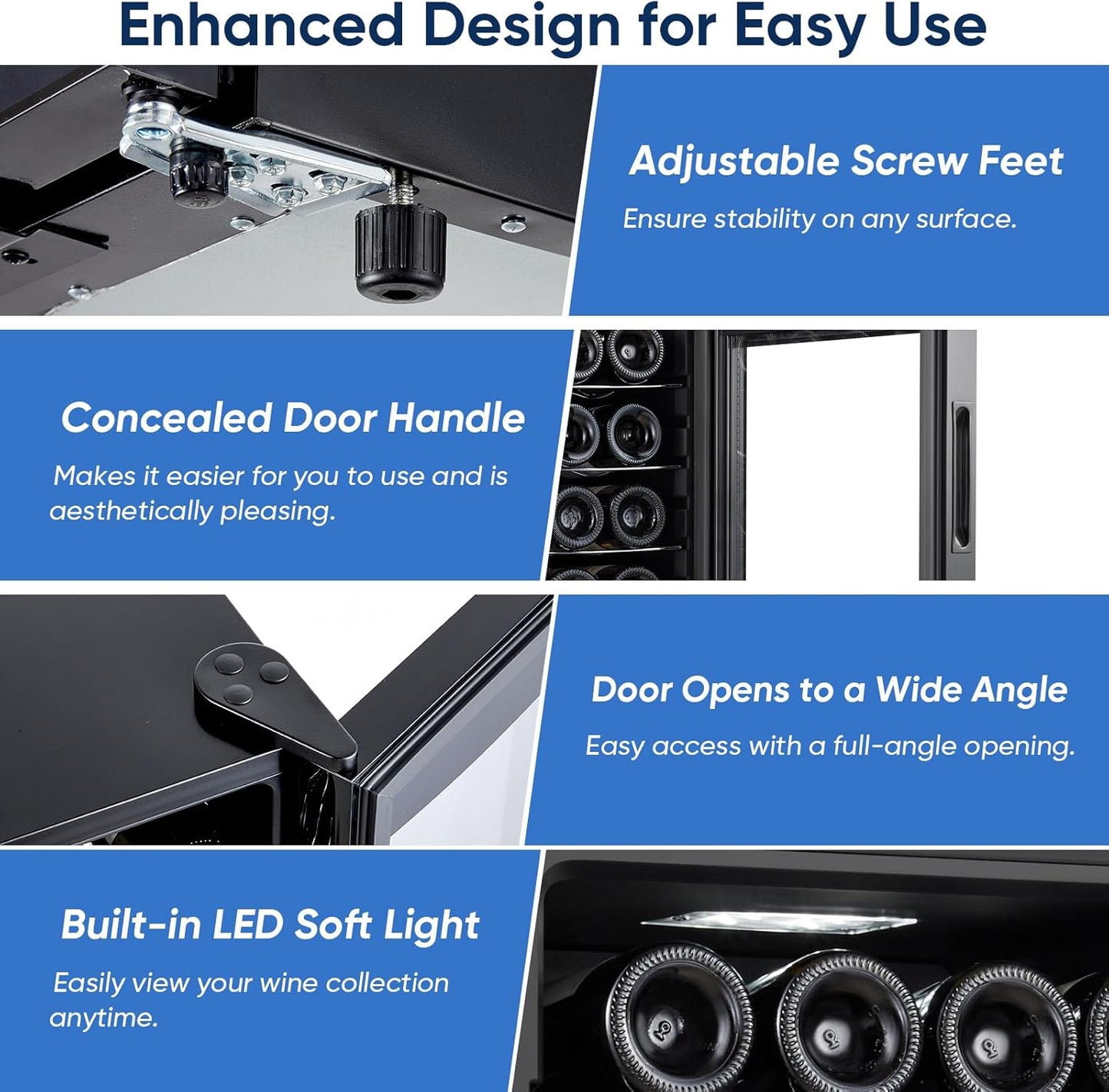 24 Bottle Compressor Wine Cooler Refrigerator with Lock, Freestanding Wine Fridge, 41°F-64°F Digital Temperature Control, Large Wine Cellar for Red, White, Champagne, and Sparkling Wine – Black