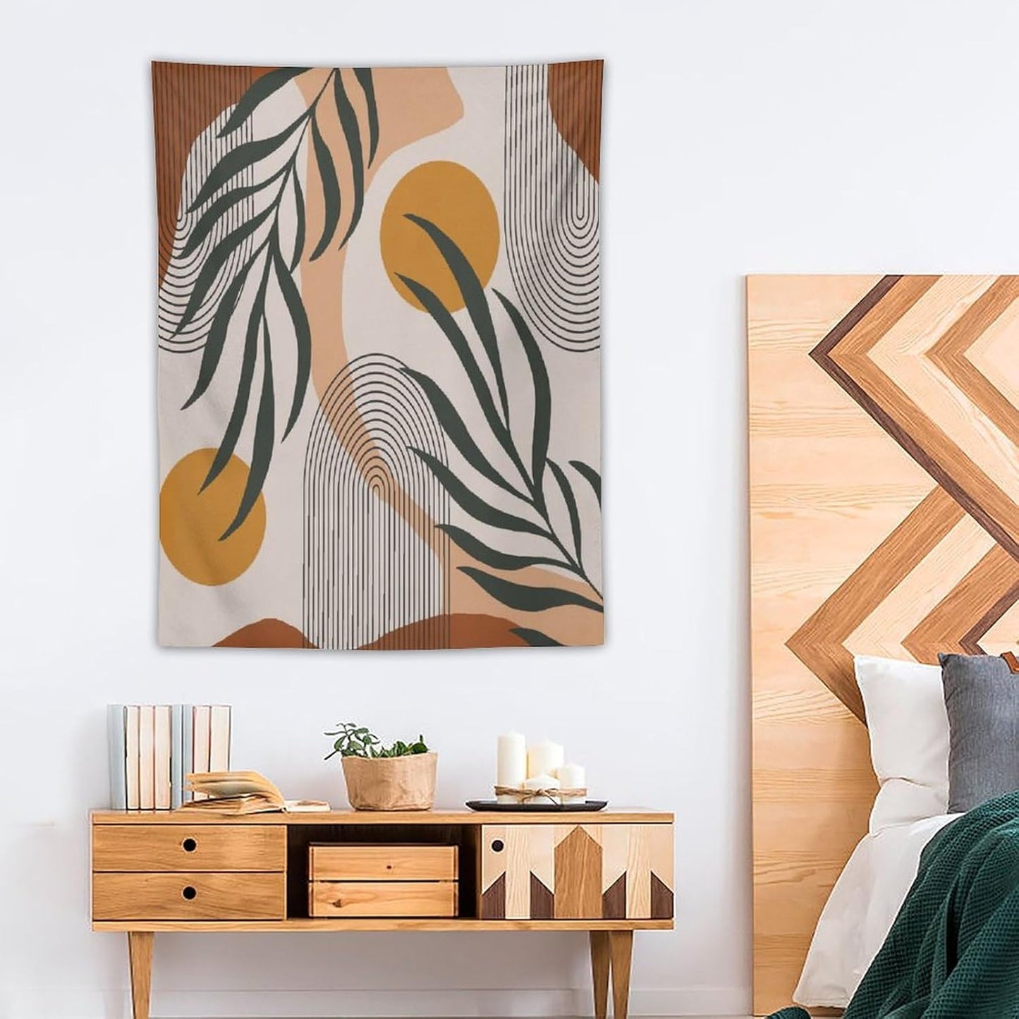 ICMOLYYENLO Boho Plant Aesthetic Tapestry, Abstract Medieval Arch Sun Home Aesthetic Wall Hanging For Bedroom Living Room Dormitory Tapestry 30x40 Inches