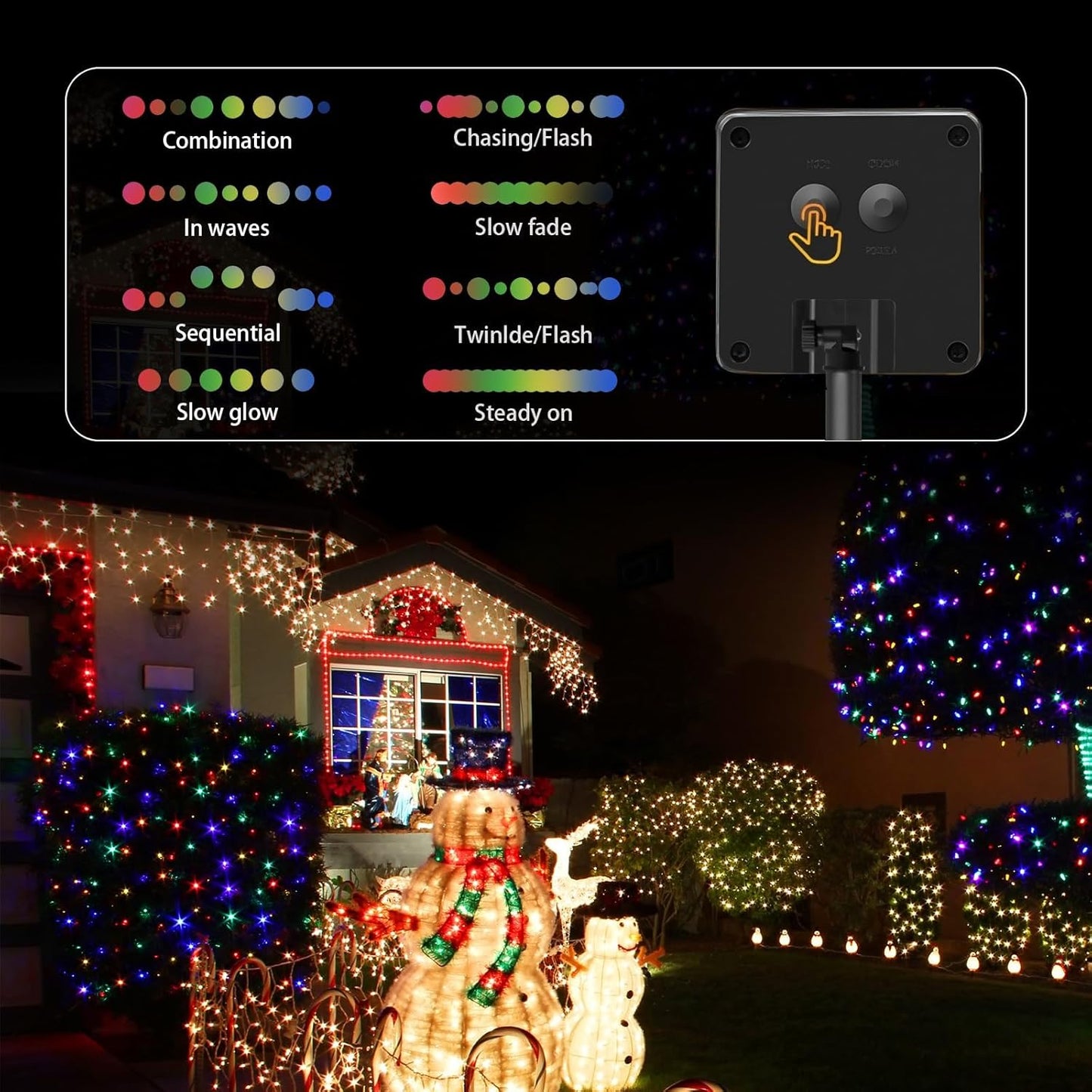 6-Pack Solar String Lights, 600 LED Extra-Long 236Ft Solar Christmas Lights Outdoor Waterproof, 8 Modes Multicolor Led Outdoor Light for Garden, Patio, Wedding, Christmas Decorations