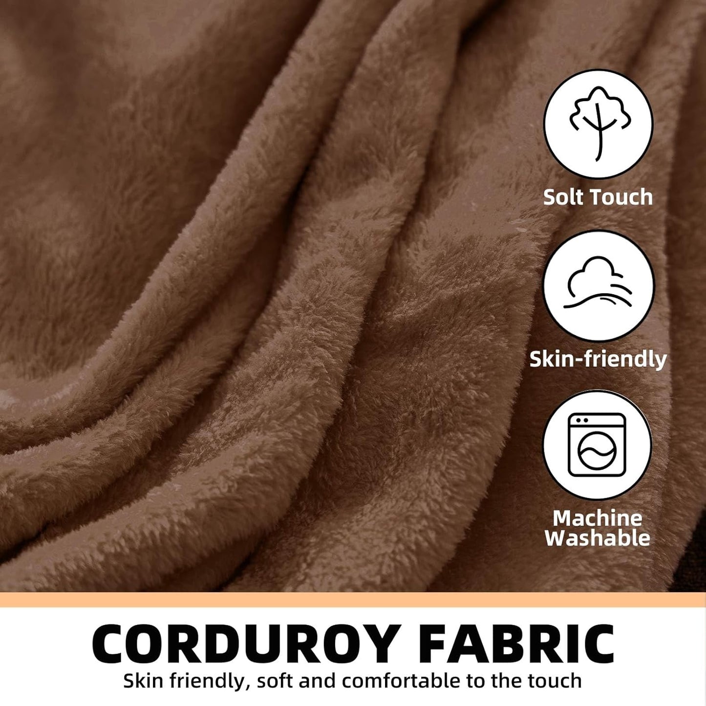 5FT，Big Bean Bag Chairs for Adults，Large beanbag with Filler Included，Memory Foam Material，Easy to Clean and Washable Corduroy Fabric，Suitable for Living Room and Bedroom (Coffee Color, 5 Foot)