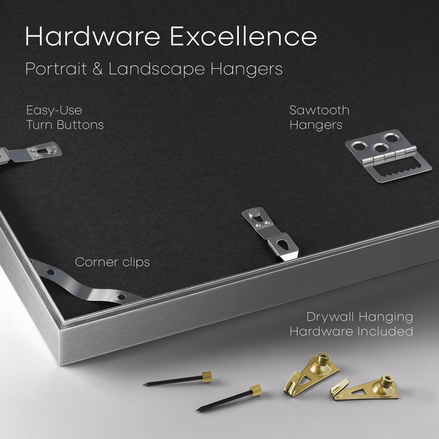 Homeforia A5 Picture Frame Silver, High End Metal 5.8 x 8.3 Frame Matted to 4.1 x 5.8 Art, A5 Frame with Mat A6, 5.8x8.3 Poster Frames, 8.3x5.8 Size Display Frames, Tempered Glass, Wall Kit, Set of 1