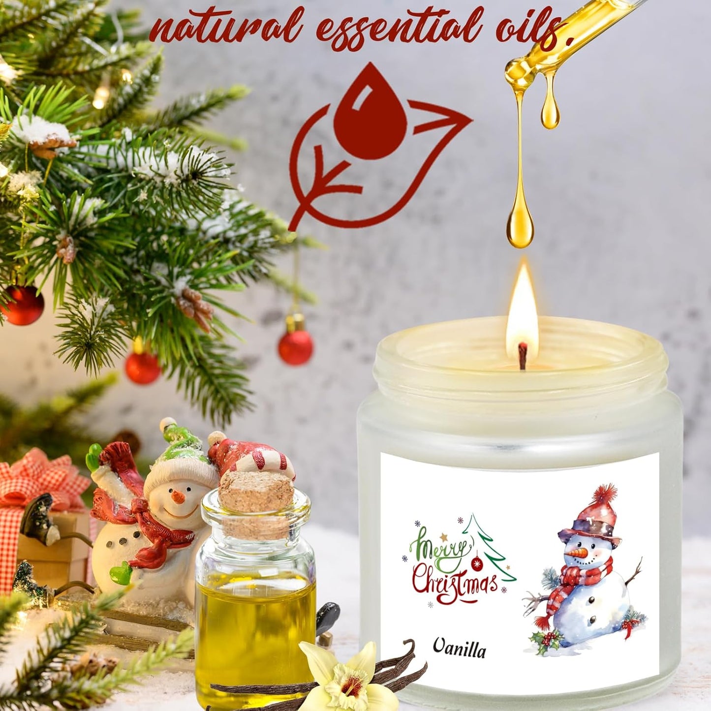 6 Pack Christmas Candles Set, Christmas Candles for Home Scented, Winter Holiday, Natural Soy Wax Jar Aromatherapy Candle Gifts Stocking Stuffers for Women Men Adult