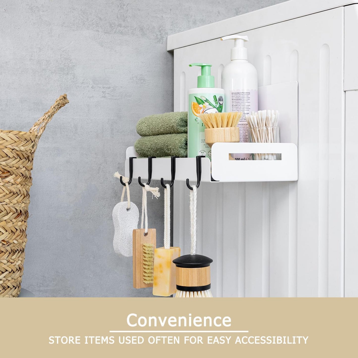 2-Pack Magnet Spice Rack For Refrigerator, White Magnetic Shelves for Classroom, 6" Deep Magnetic Shelf for Fridge Kitchen and Garage Tools Organizing, Heavy Duty 20LB Capacity