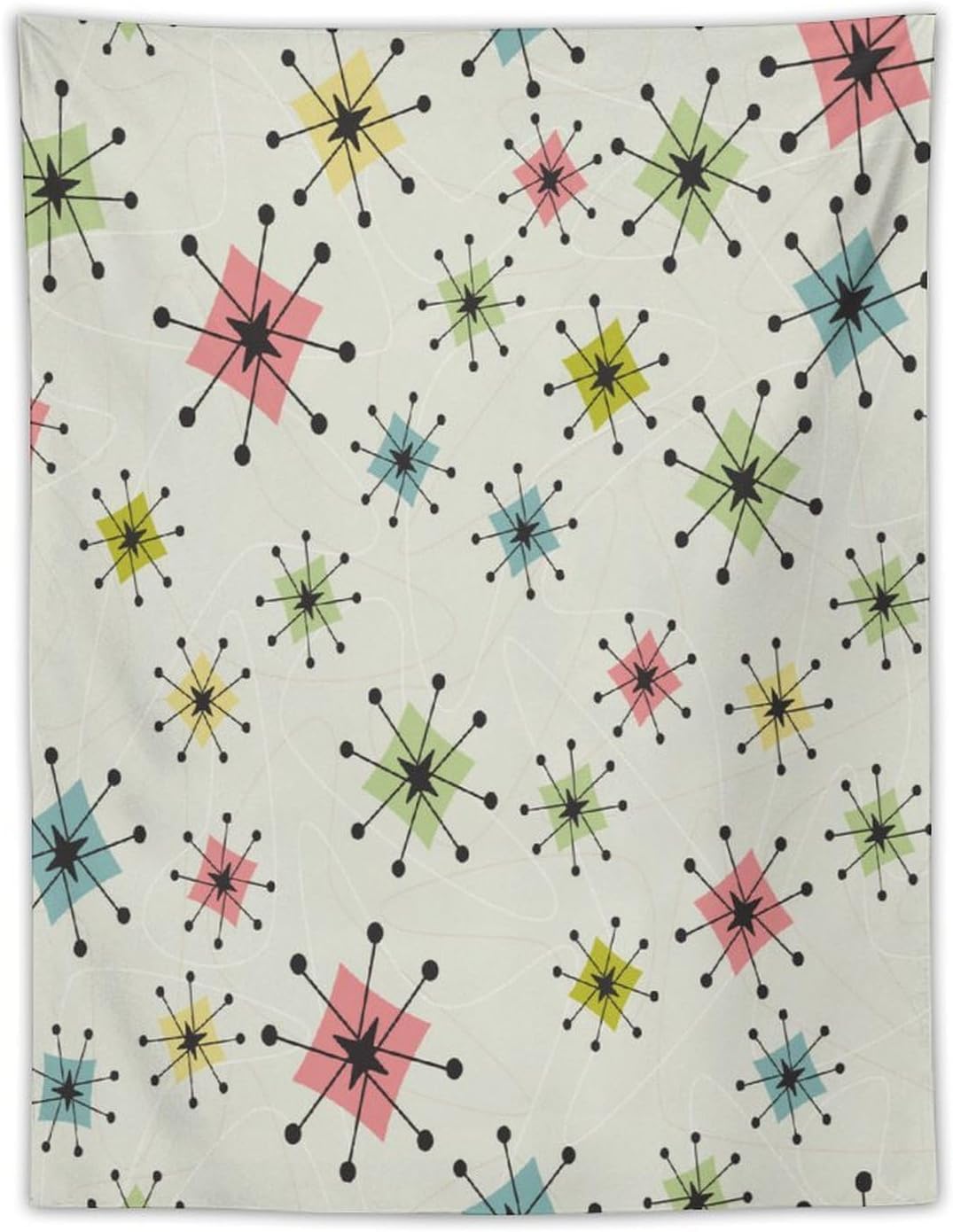 ICMOLYYENLO Abstract Cat Tapestry, Medieval Abstract Atomic Star Cat Vintage Home Wall Hanging Art Tapestry for Bedroom Living Room Dormitory 60x80 Inch