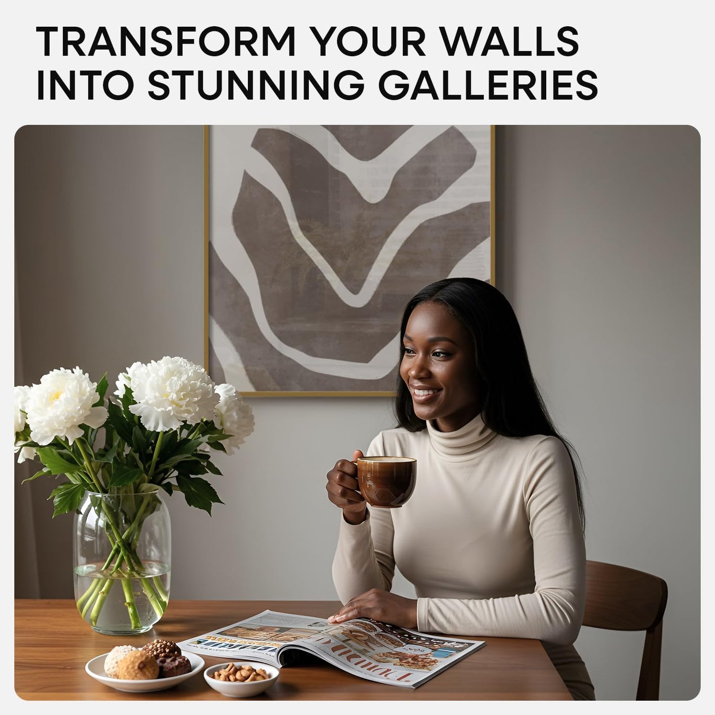 Homeforia 20x30 Picture Frame Bronze, High End Metal 20 x 30 Large Poster Frames with Mat 16 by 24 for Photo, 20x30 Brass Frame Matted to 16x24, 30x20 Hanging Frame, Tempered Glass, Wall Kit, Set of 1