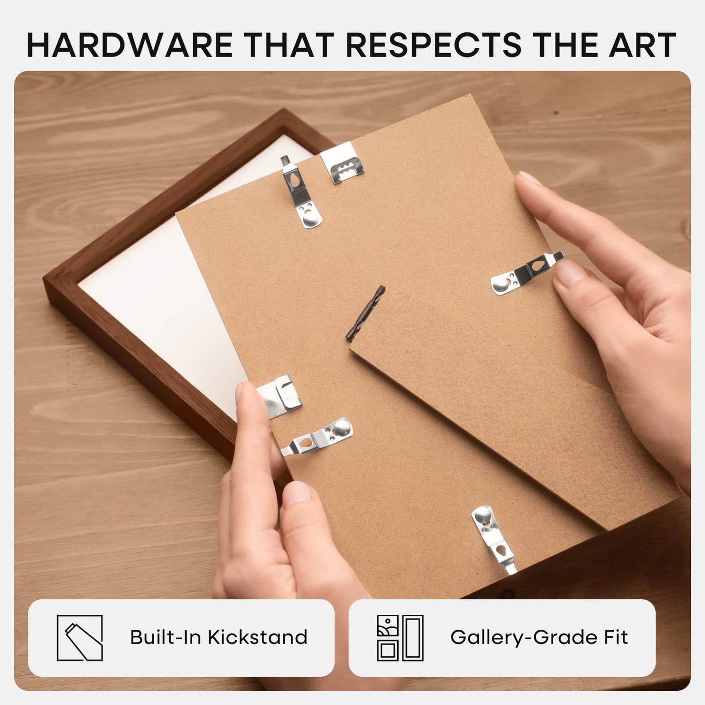 Homeforia 4x6 Brown Picture Frame, High End Dark Oak 4x6 Wooden Frames with Mat 3x5 Photo, 4 x 6 Walnut Wood Frame Matted to 3 x 5 Print, 6x4 Wall or Tabletop Frame, Tempered Glass, Wall Kit, Set of 1