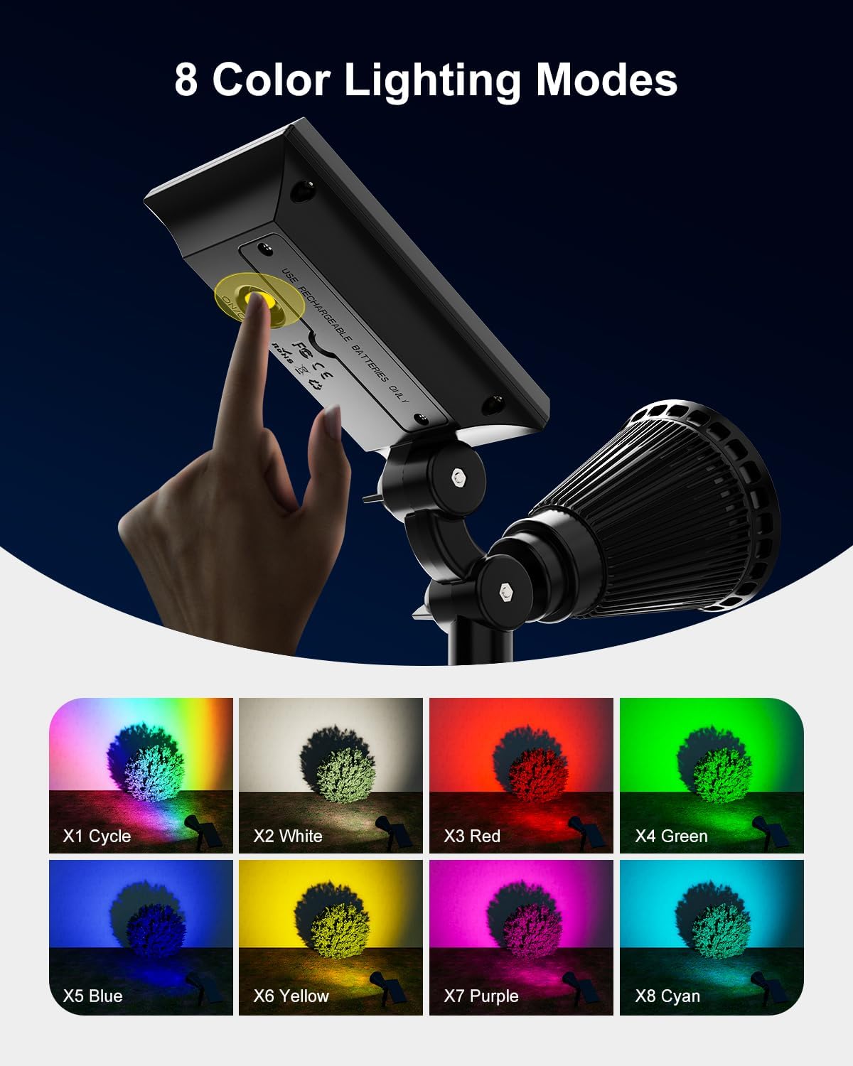 4 Pack Color Change Halloween Solar Spot Lights Outdoor Multicolor Waterproof Landscape Flood Lamp for Holiday Decorative, Skeletons, Spider Web, Bat, Statue, Ambient Lighting for Yard, Garden, Patio