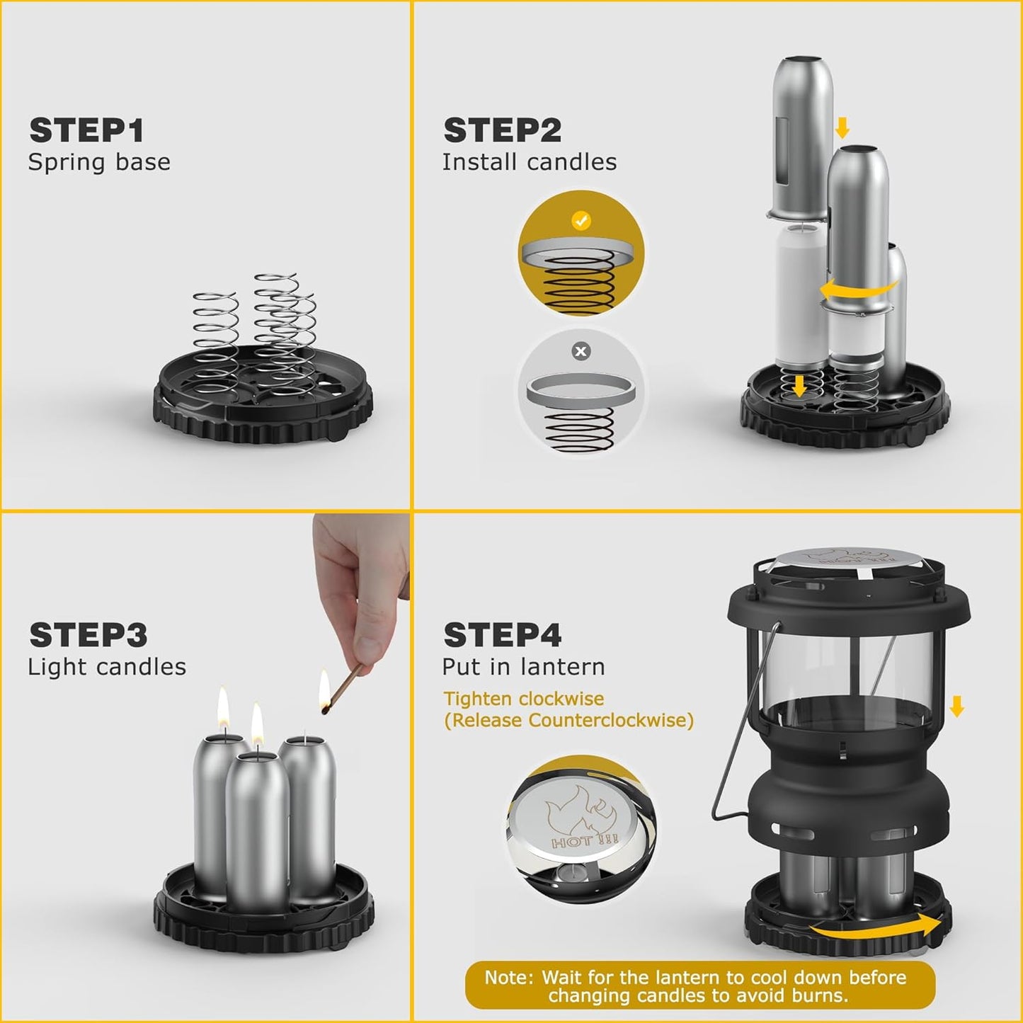 3-Wick Emergency Candle Lantern for Power Outages [18H+ Burning Time] Vintage Decorative Candle Lantern for Real Candles, Outdoor Portable Camping Survival Lighting [7.1"*5.7" - Matte Black]