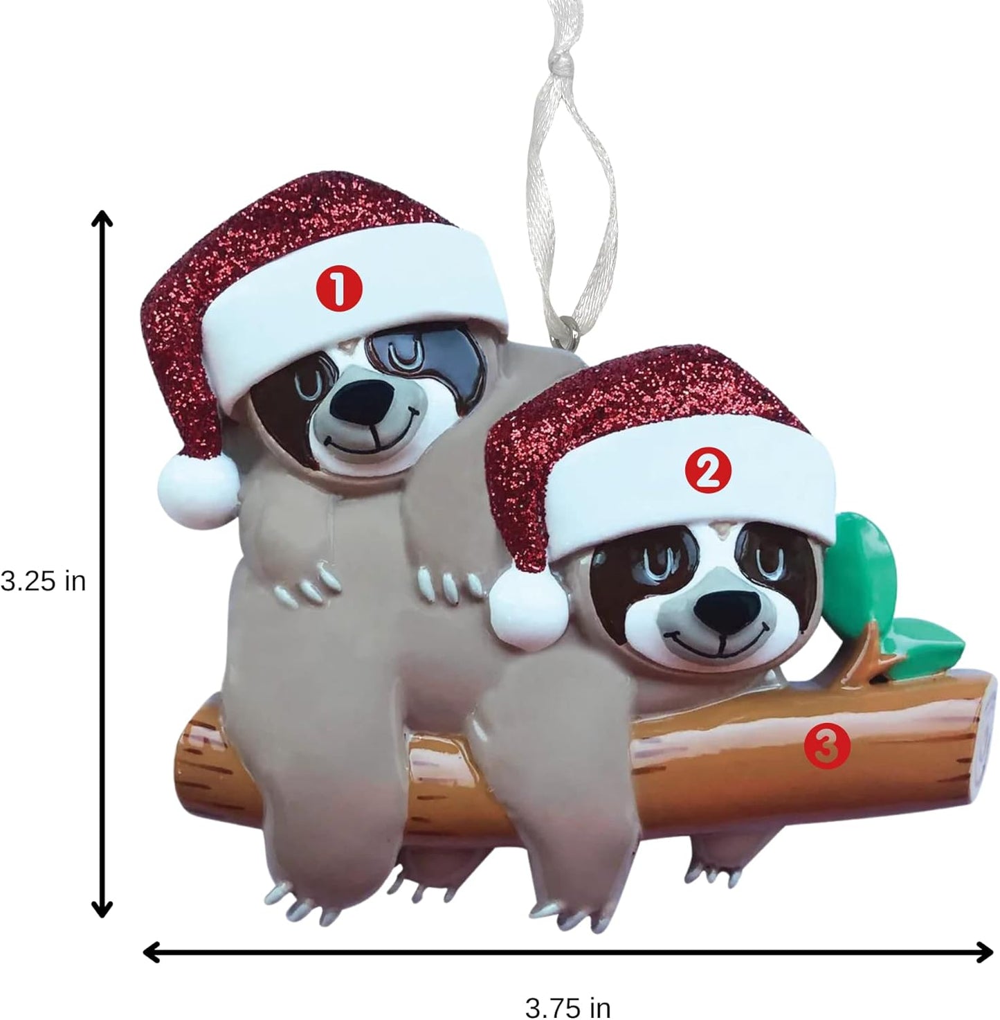 2025 Family Christmas Ornament – Personalized Ornament for Families – Custom Sloth Family Ornament – Holiday Tree Decoration Keepsake Gift (Family of 2)