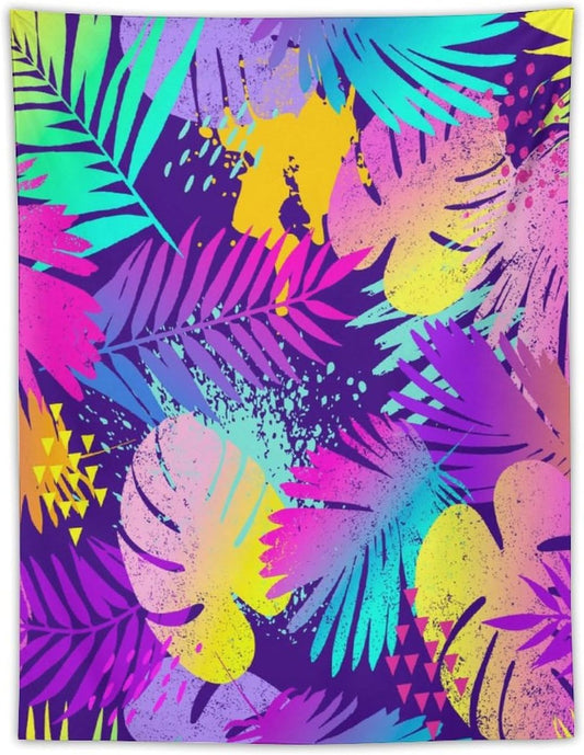 ICMOLYYENLO Palm Leaf Tapestry Wall Hanging, Tropical Leaves Plant Jungle Green Hawaiian Art Home Decor for Guest Bedroom Living Room Dormitory 60x80