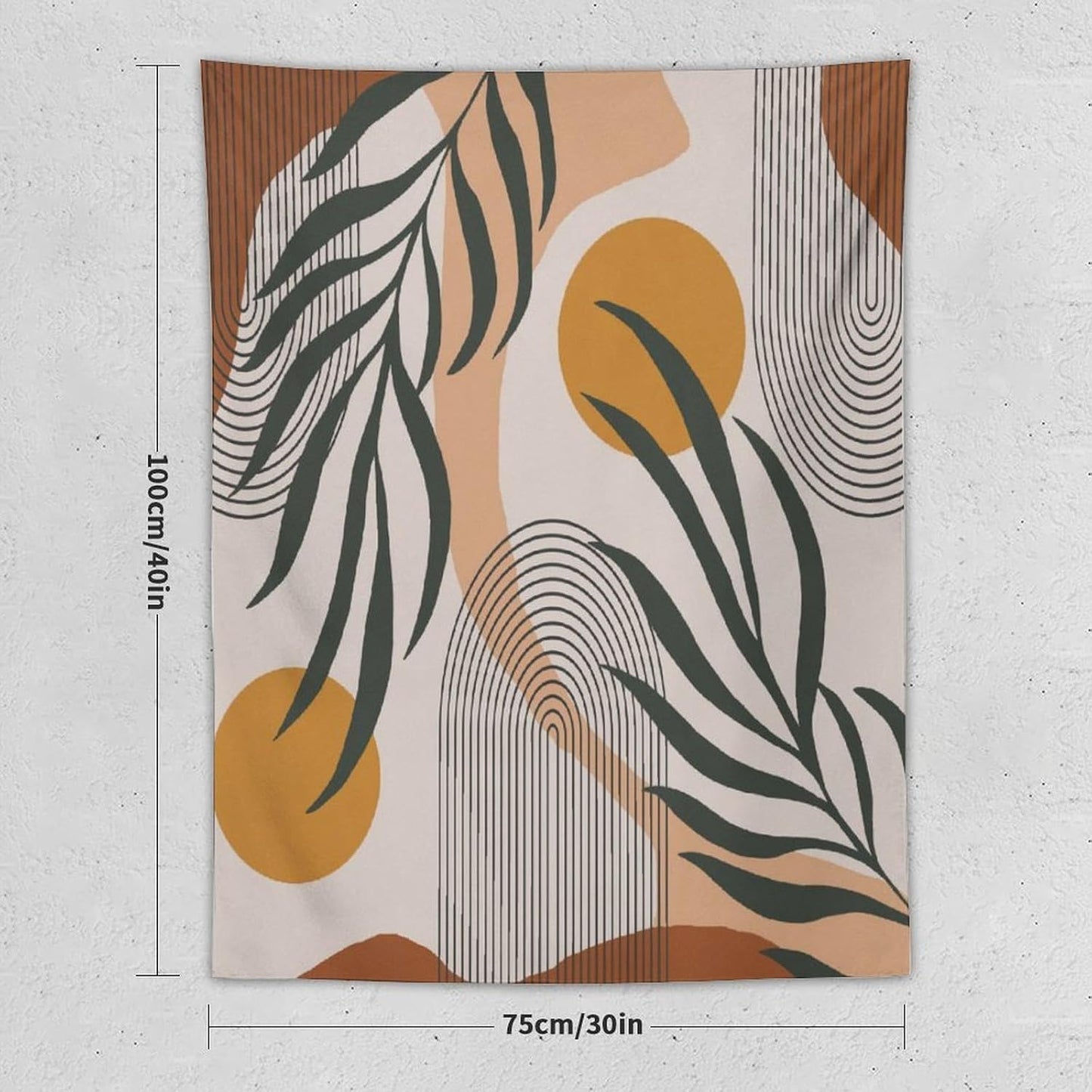 ICMOLYYENLO Boho Plant Aesthetic Tapestry, Abstract Medieval Arch Sun Home Aesthetic Wall Hanging For Bedroom Living Room Dormitory Tapestry 50x60 Inches