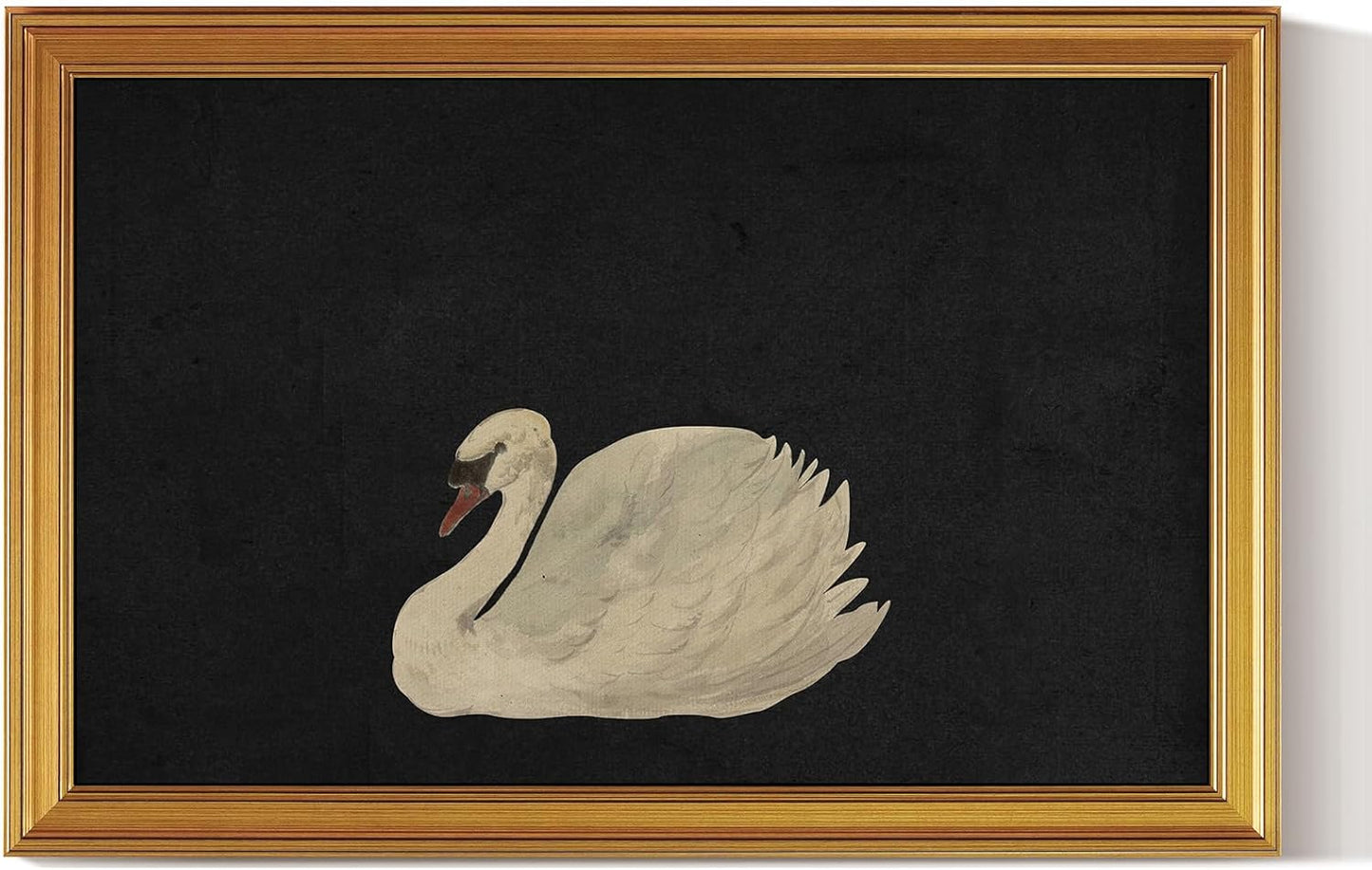 HUARCEY Gold Framed Vintage Wall Art for Living Room, Grace Swan Art Painting Pictures Animal Bathroom Prints Farmhouse Wall Decor Large Canvas Swan Aesthetic Decor for Kitchen Bedroom Zwaan 24"x36"