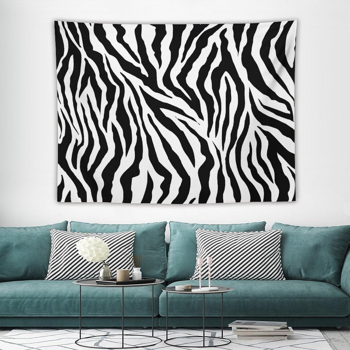 HZOHNAGO Zebra Print Tapestry Nature Wild Animals Black and White Stripe Printed Wall Tapestry Painting Wall Hanging for Bedroom Living Room Dorm 80" W x 60" H