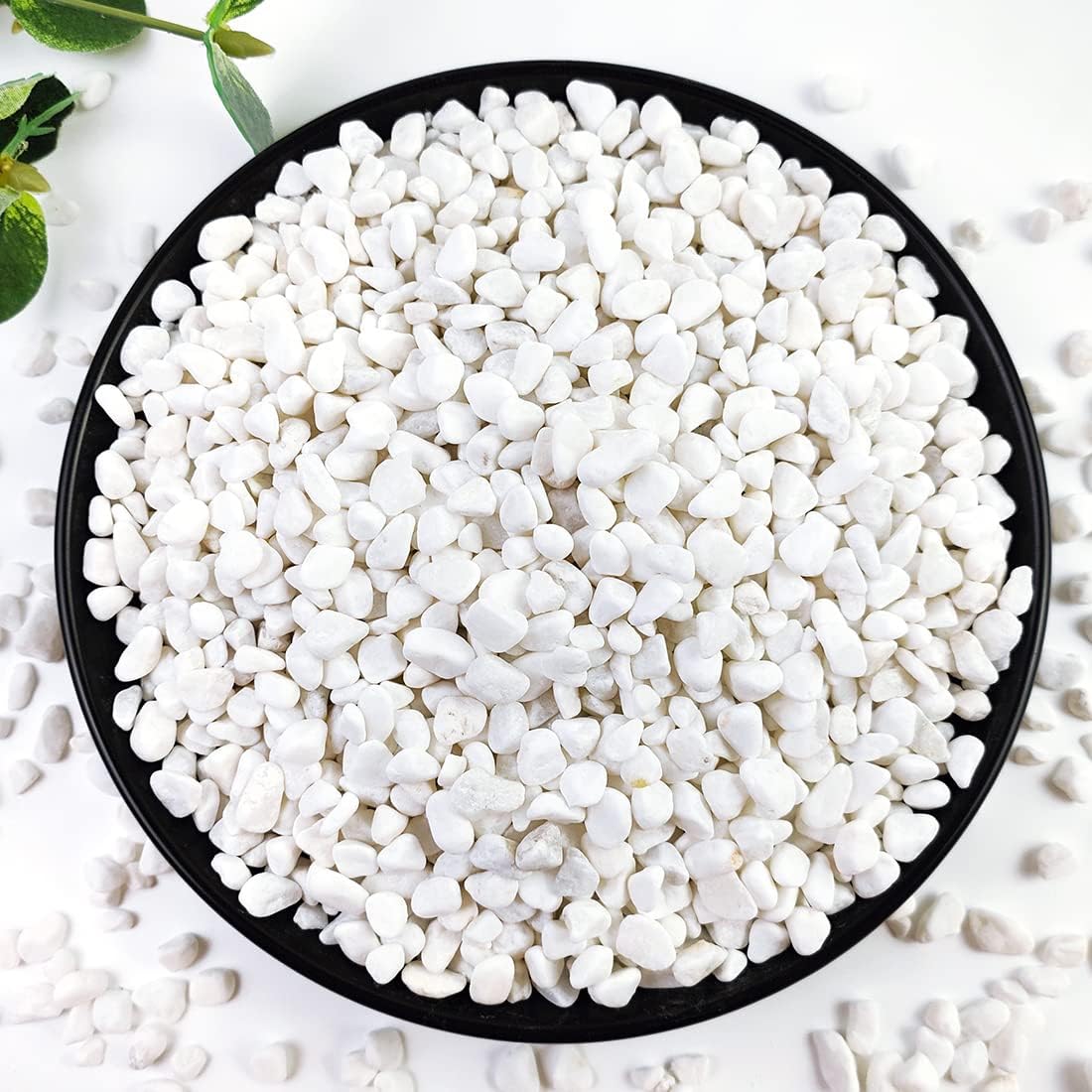 2LB Succulent and Cactus Gravel Pebbles, 1/5 Inch White Natural Decorative Polished Stones, River Rocks for Plants, Vases, Aquariums, Terrarium and Outdoor Gardening,White