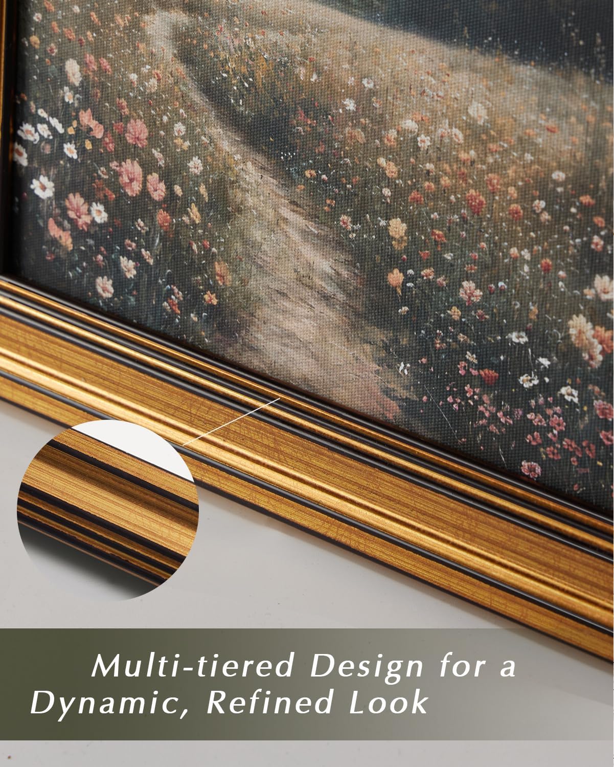 HUARCEY Gold Framed Vintage Wall Art for Living Room, Harvest Apples Still Life Oil Painting Artwork Shelf Decor Abstract Wall Pictures Prints, Farmhouse Fruit Room Decor Bedroom Kitchen Bathroom