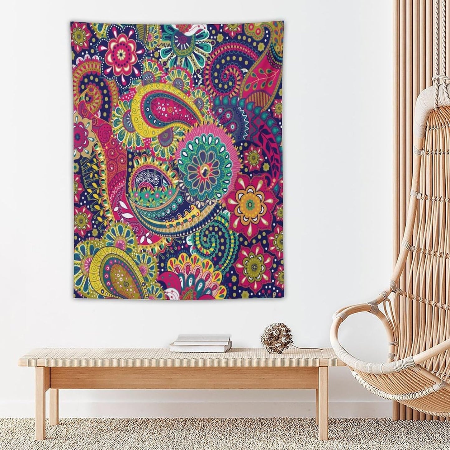 ICMOLYYENLO Tropical Green Plant Tapestry, Green Palm Leaves Natural Landscape Print Wall Tapestry for Bedroom Living Room Dormitory 40x60 Inch