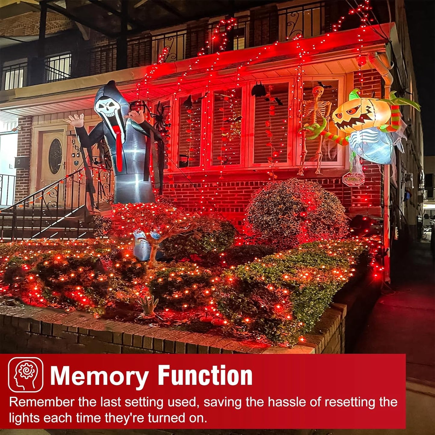 262FT 800 LED Christmas Lights, Plug in Christmas Tree Lights Outdoor with Timer and 8 Modes, Green Wire Waterproof String Light for Indoor House Yard Patio Wedding Decorations, Red